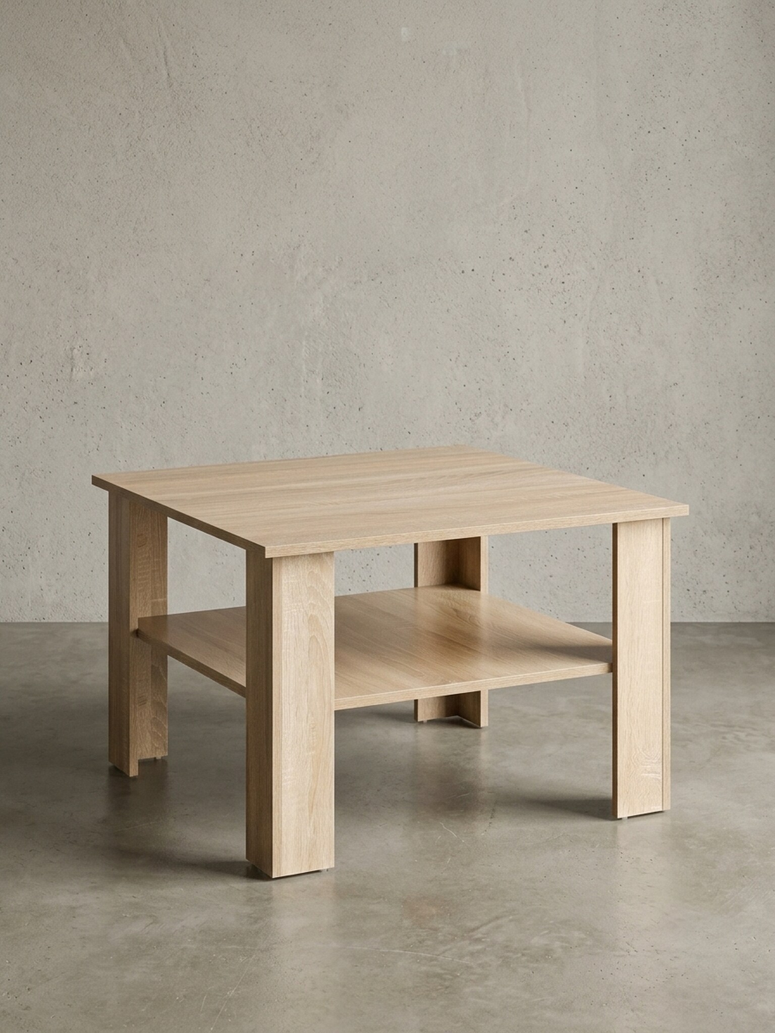 Couchtisch Eiche mit Ablage und Stauraum, Sonoma 60x60x42 cm 