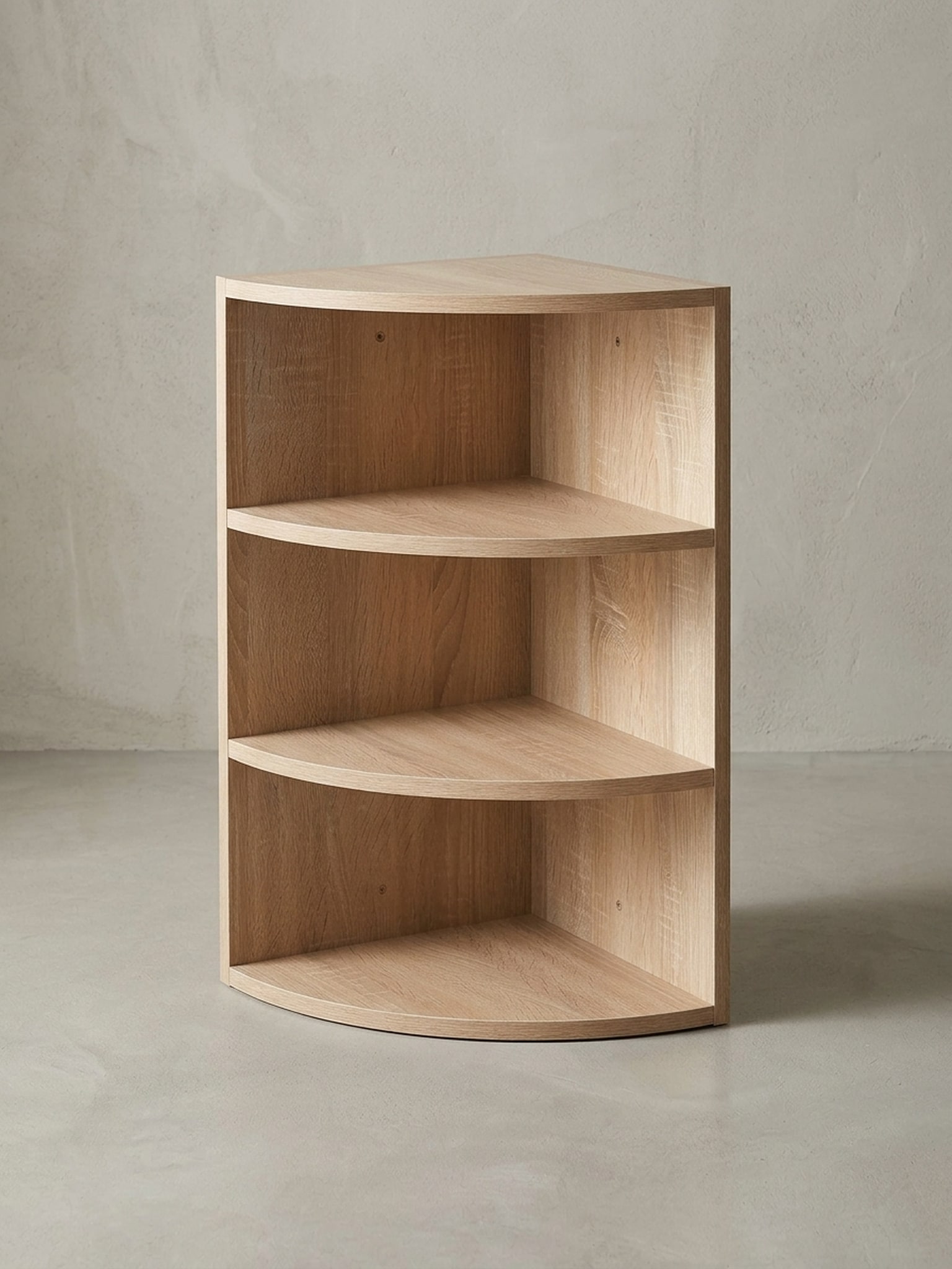 Eckregal Holz Wandmontage Runder Front Modern, Sonoma 30x30x60 cm 