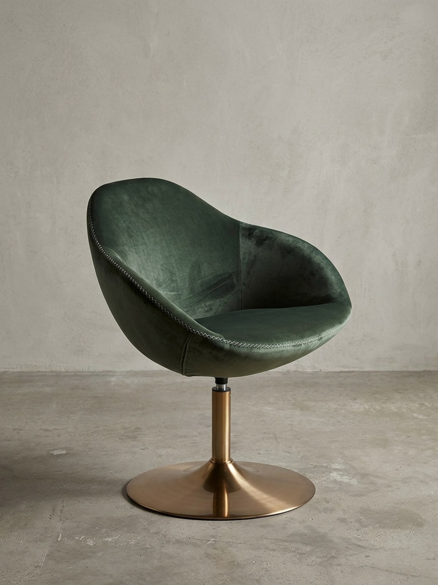 Loungesessel Samt mit Armlehnen, drehbar im modernen Design SIRAN, Gr&uuml;n 70x70x79 cm 