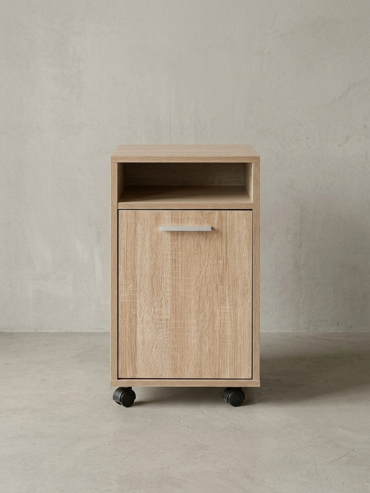 Rollcontainer Schubladen Tür Ablage Mit Rollen, Sonoma 33x38x60 cm
