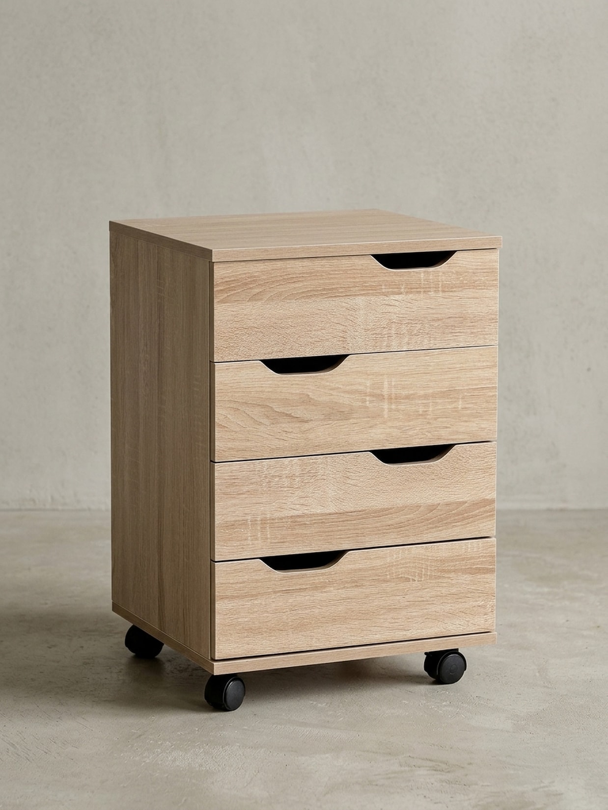 Rollcontainer – Sonoma, 40x60x40 cm, 3 Schubladen, Rollen, für Büro