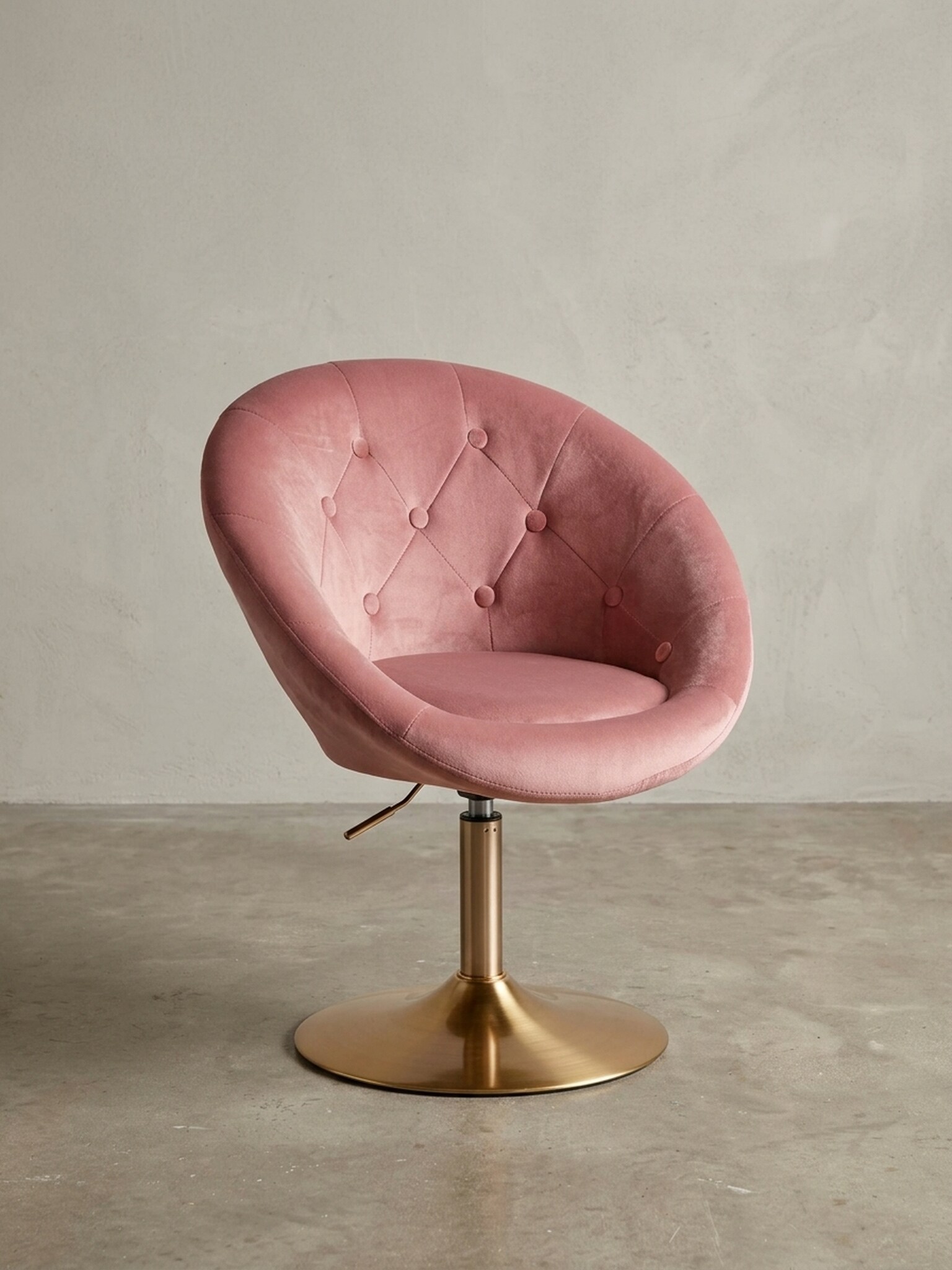 Loungesessel Samt mit Rückenlehne, drehbar im modernen Design, Rosa 62x67x100 cm