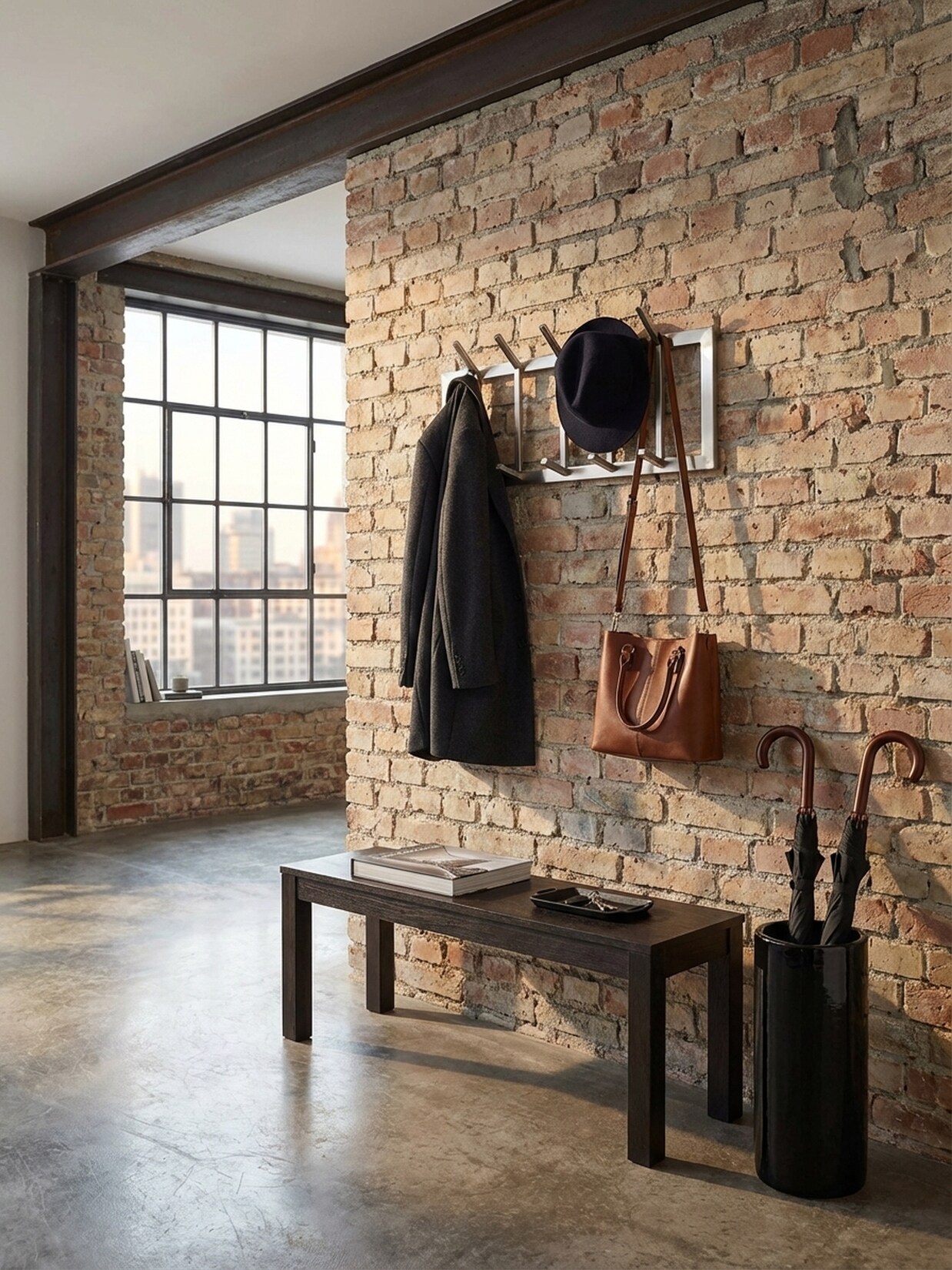 Wandgarderobe Metall Silber Modern 65x30x10 cm