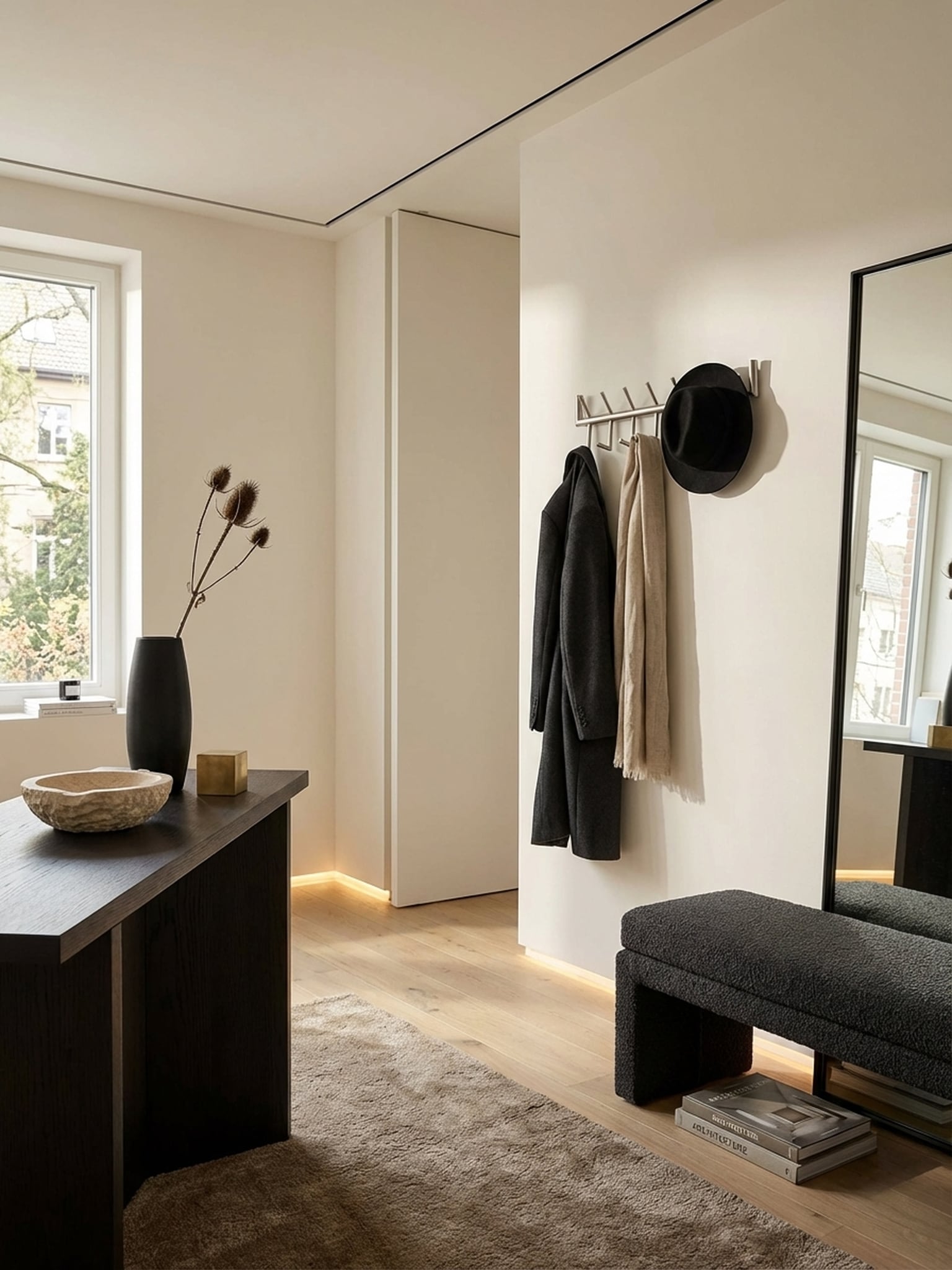 Wandgarderobe Metall Silber Modern 60x19x10 cm 
