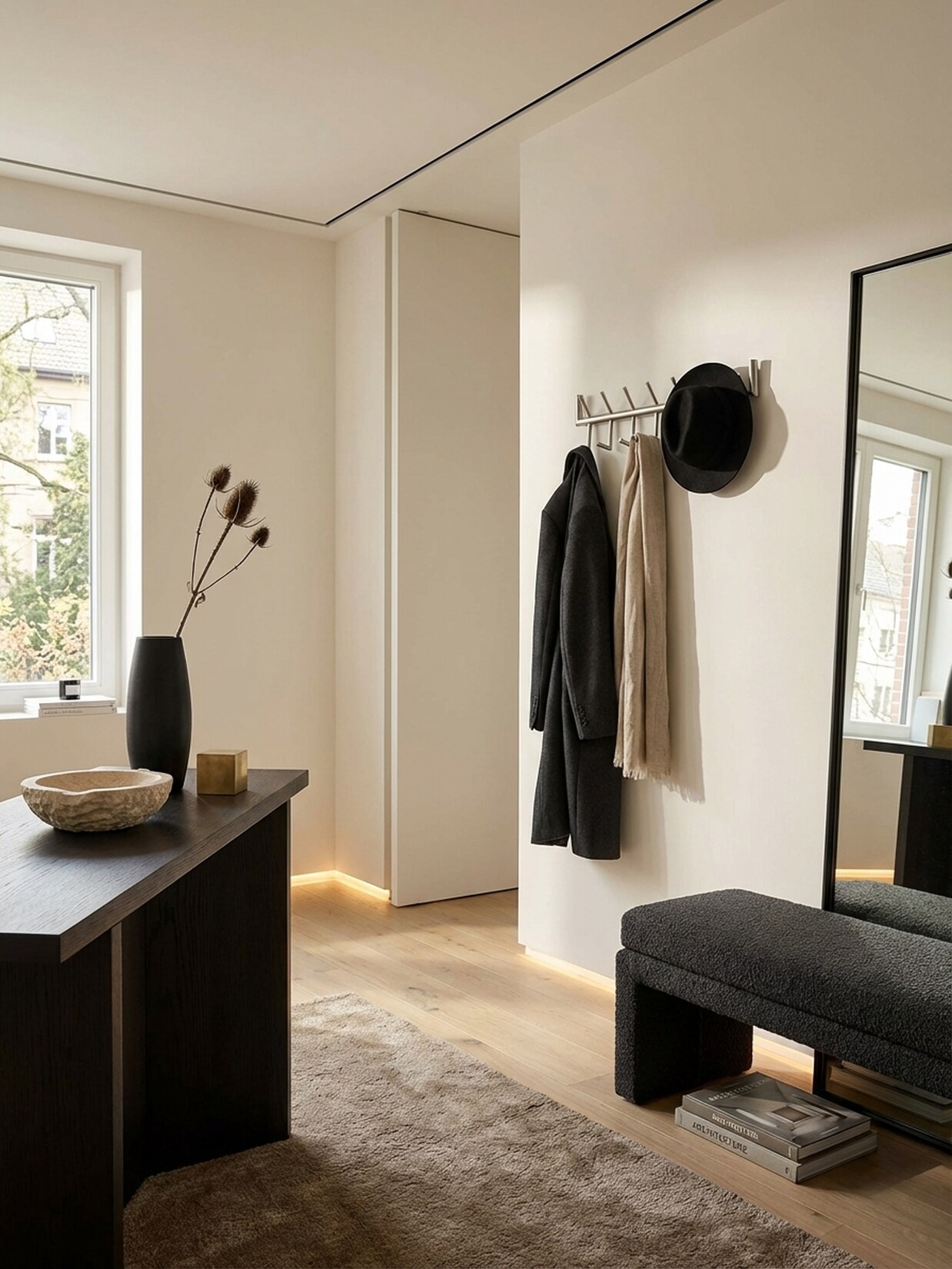Wandgarderobe Metall Silber Modern 60x19x10 cm