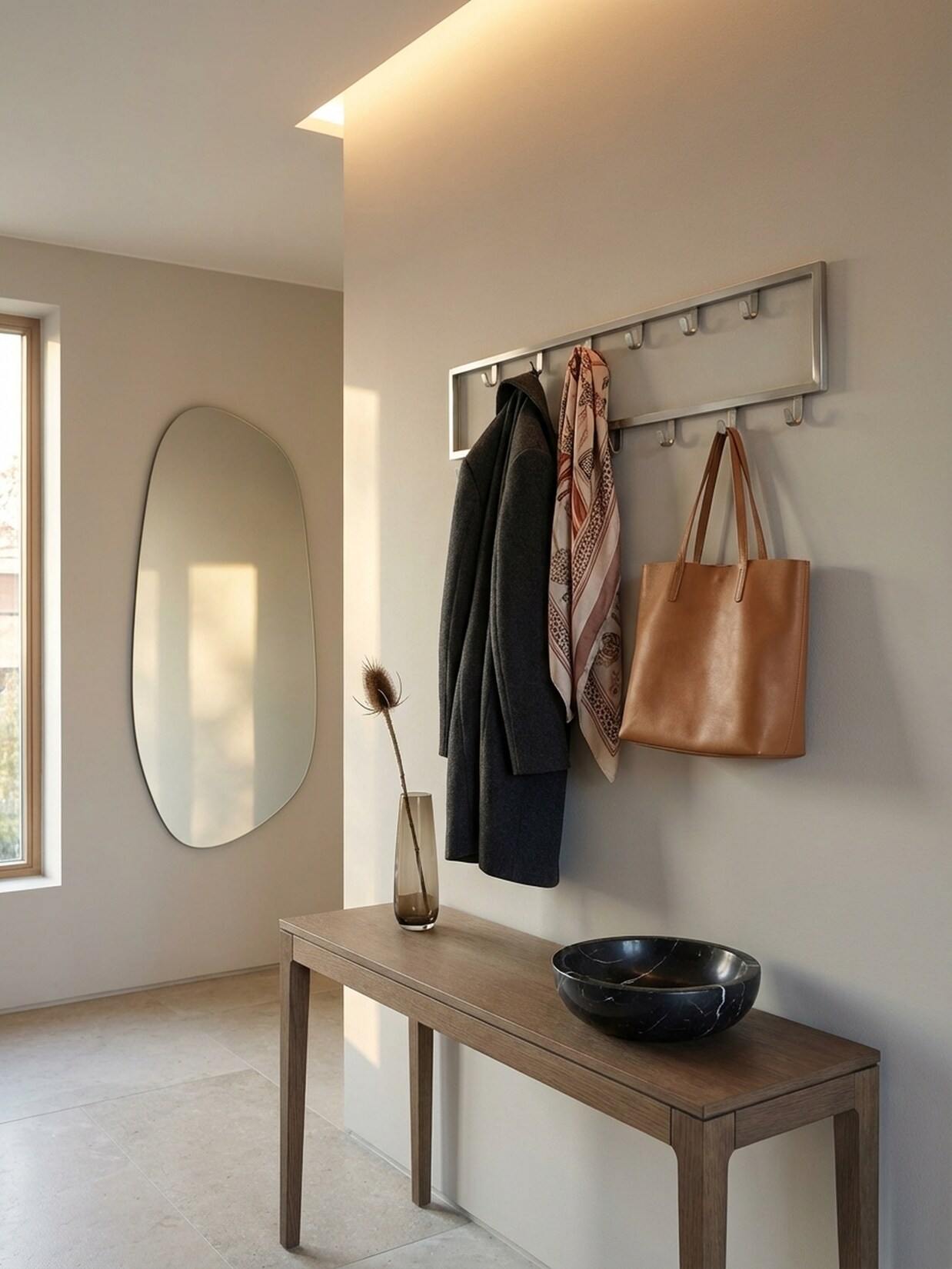 Wandgarderobe Metall Silber Modern 80x20x4 cm