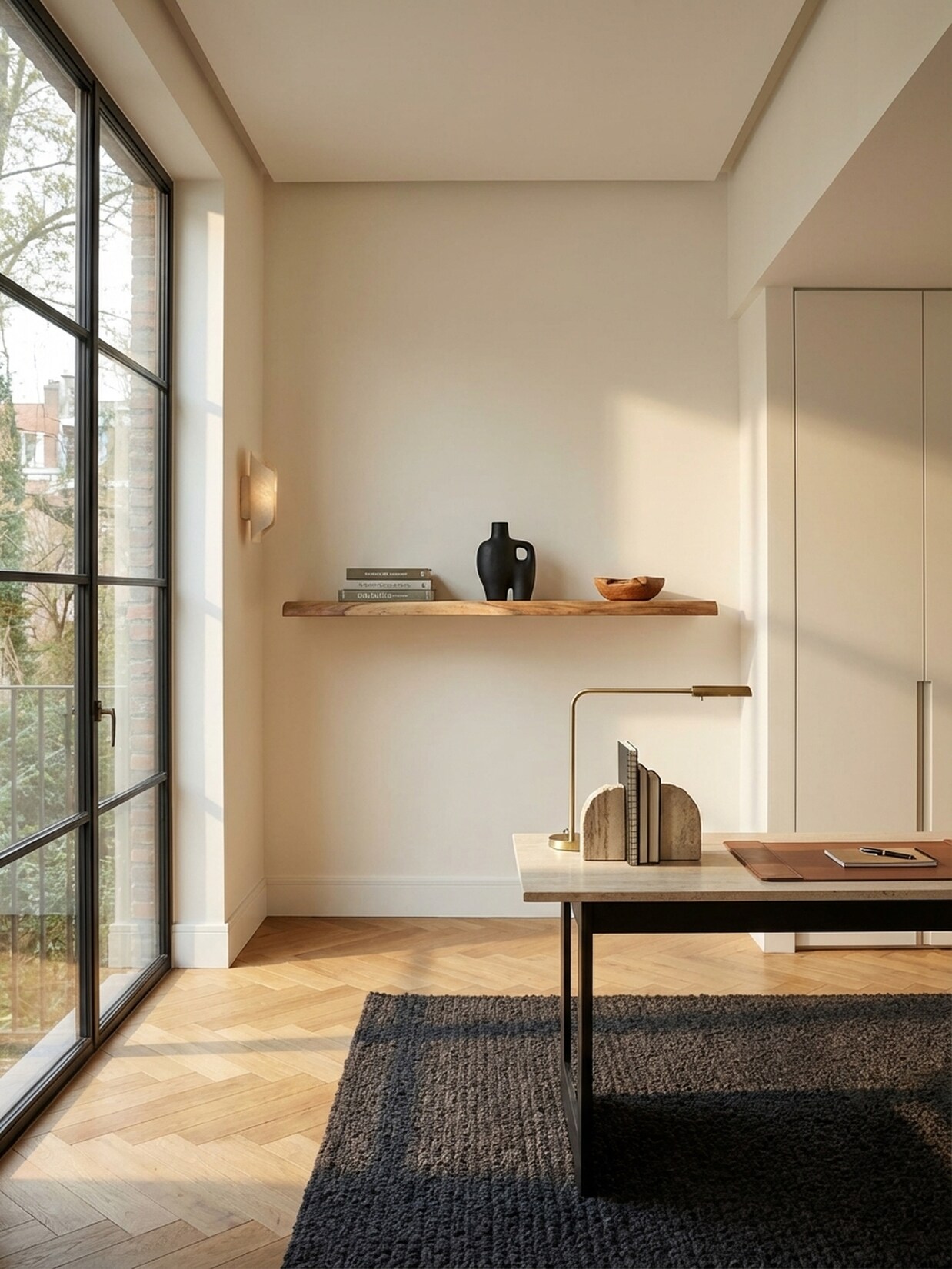 Wandregal Massivholz Baumkante Landhausstil, Akazie 120x26x4 cm