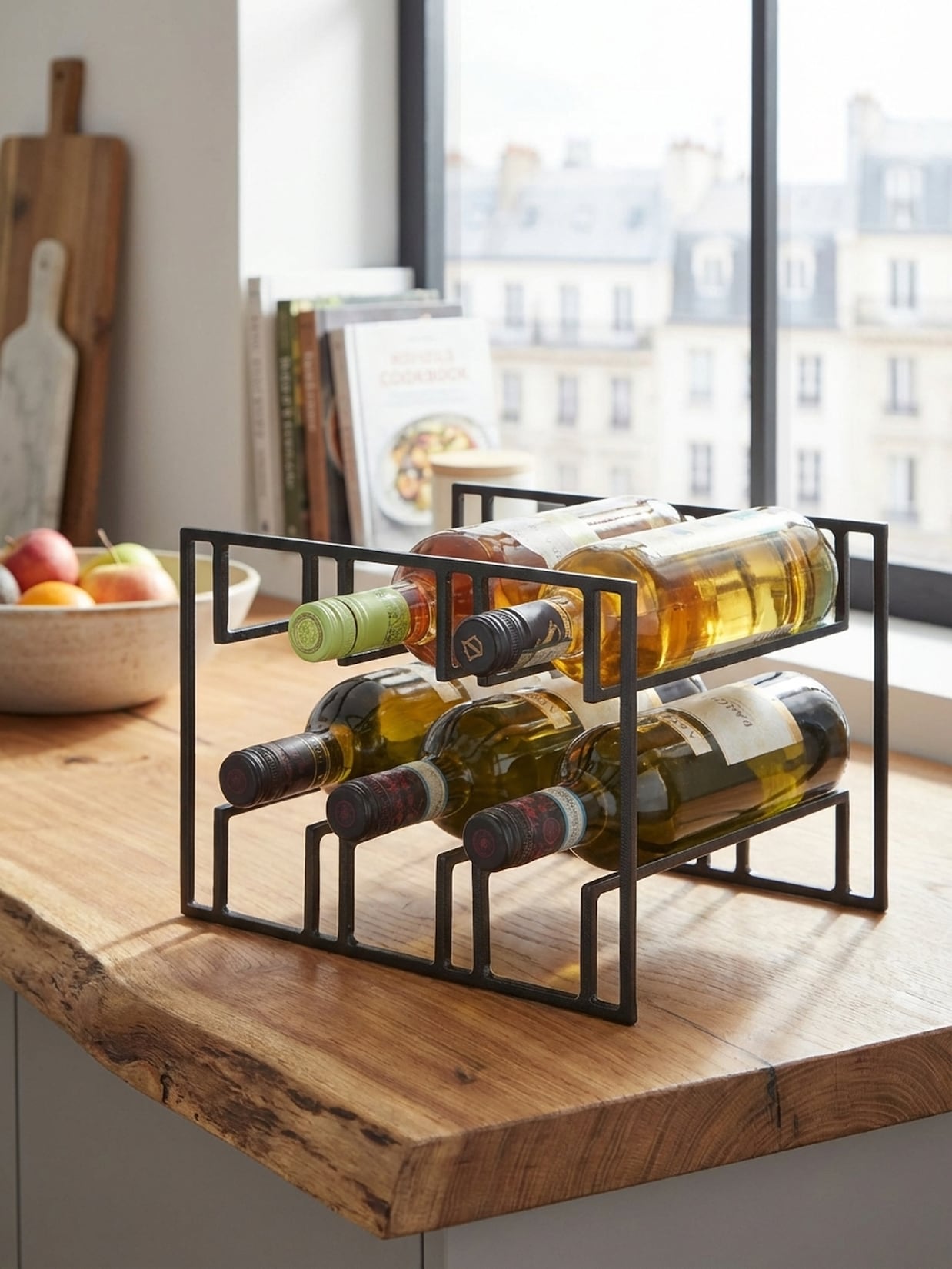 Weinregal Metall Modern Stil für 6 Flaschen tischfähig 29x21x25cm