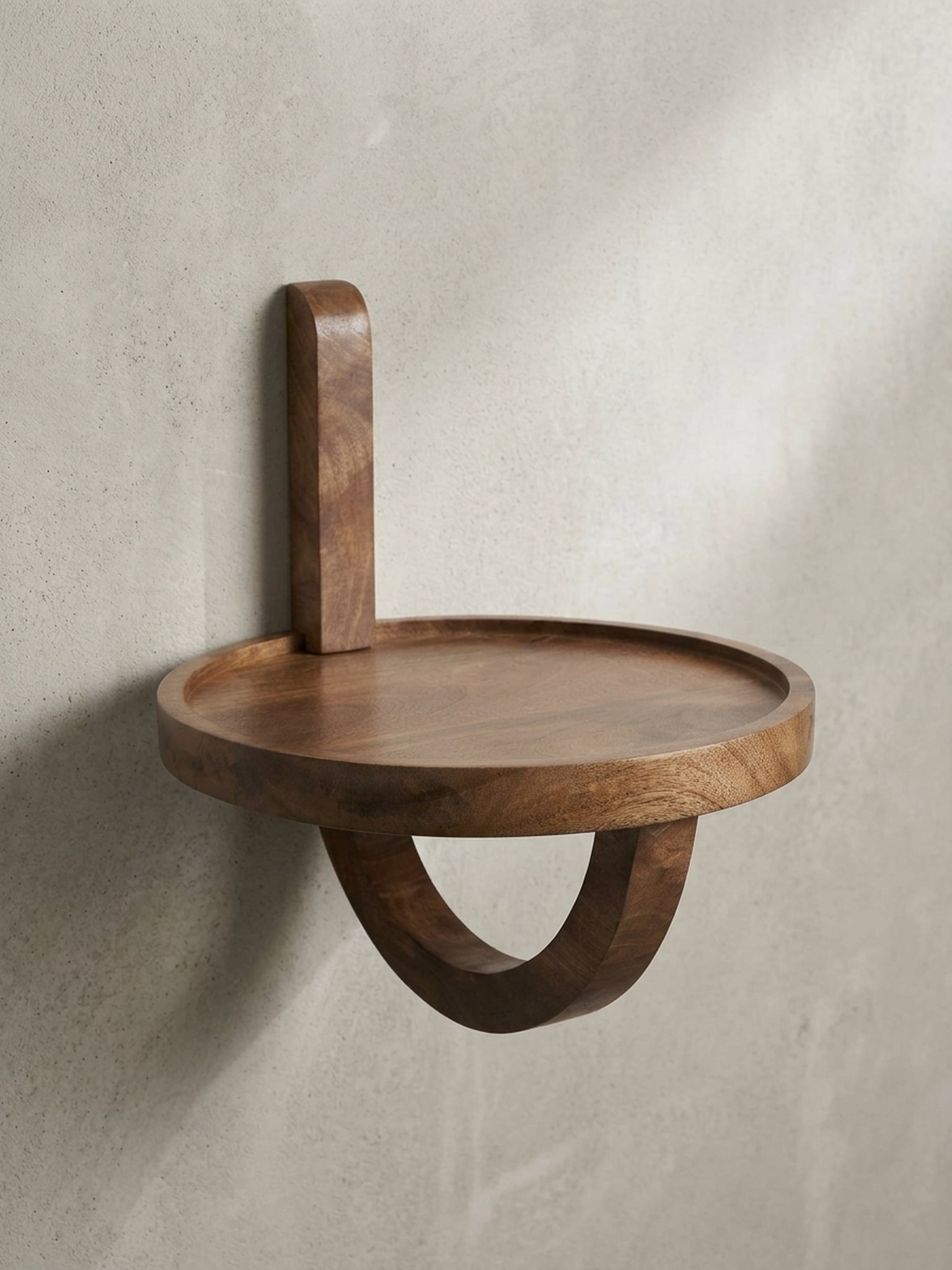 Wandregal Mango Massivholz Modern Stil 30x33x30 cm Rund 