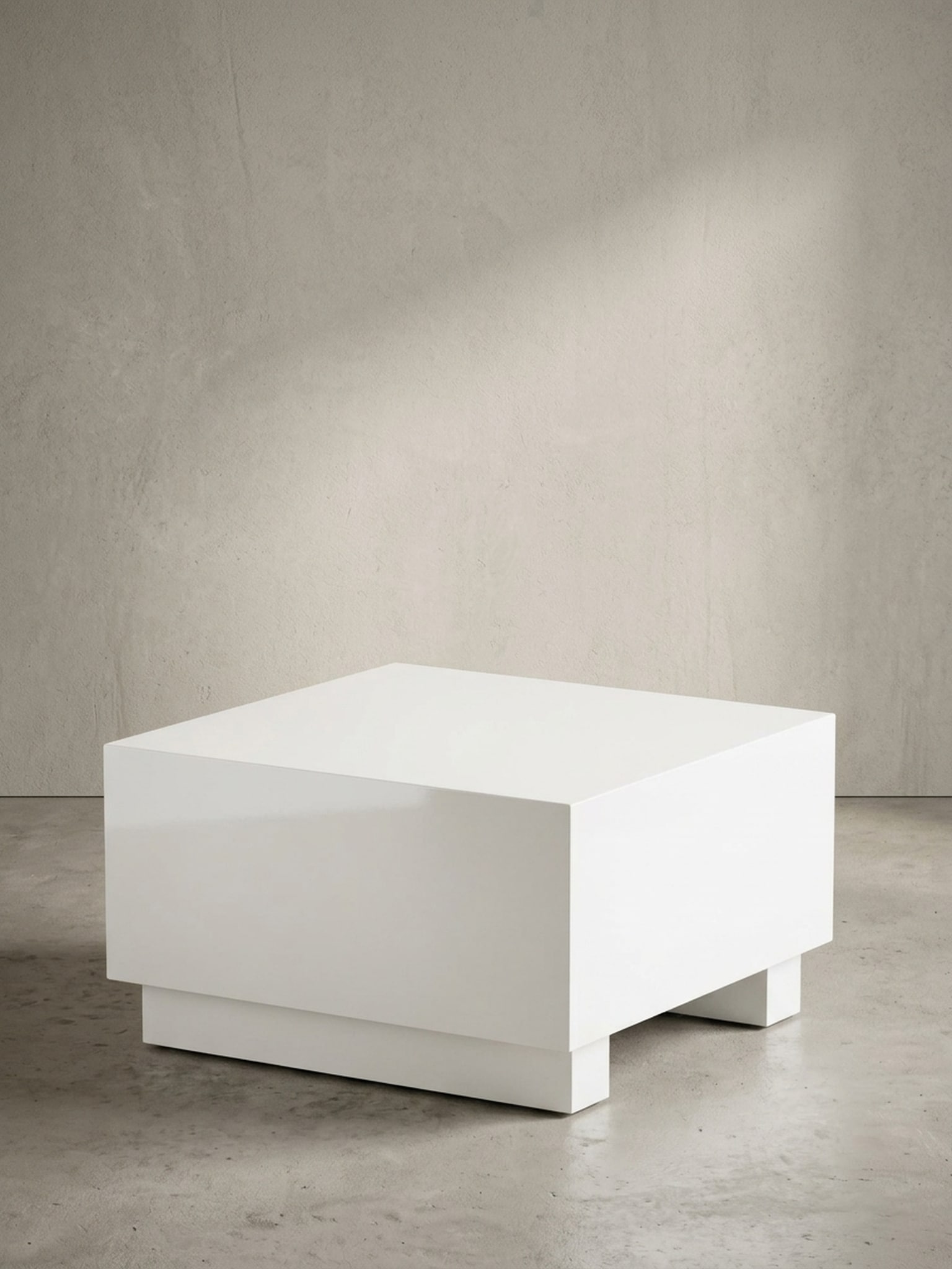 Couchtisch in W&uuml;rfelform, Wei&szlig; Hochglanz, 60x60x35 cm, modernes Design 