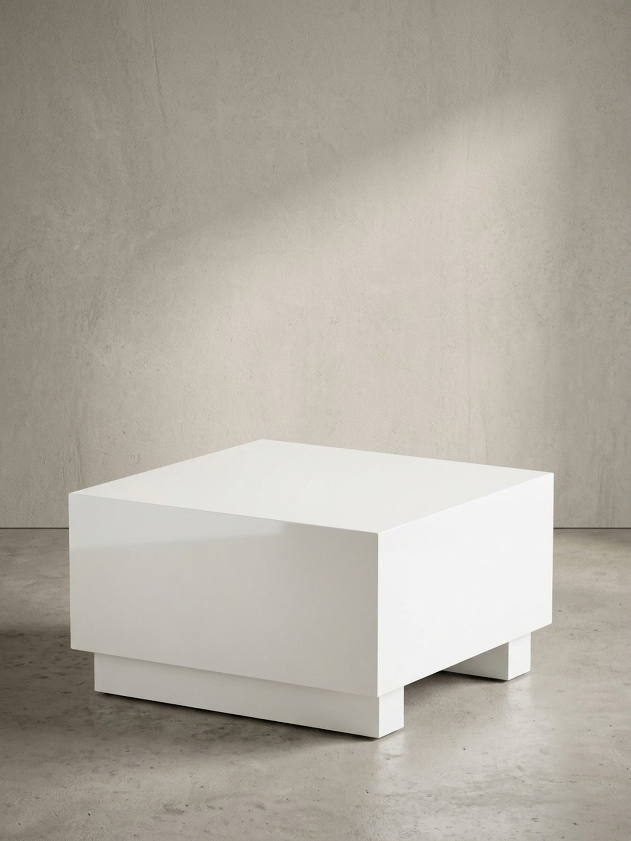 Couchtisch in Würfelform, Weiß Hochglanz, 60x60x35 cm, modernes Design