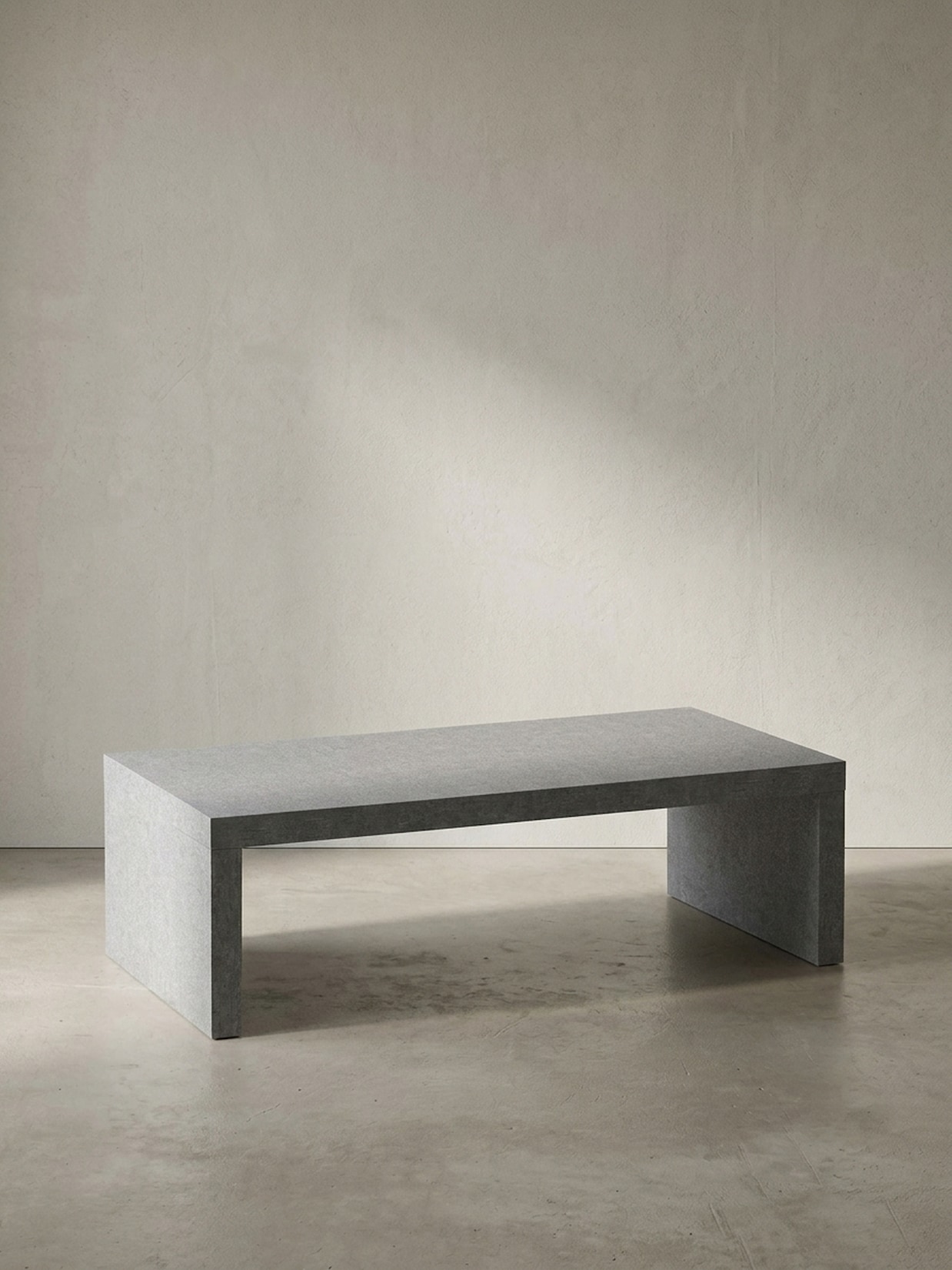 Couchtisch in Beton-Optik, zeitloses Design, rechteckig, schlicht, Grau 110x55x35 cm
