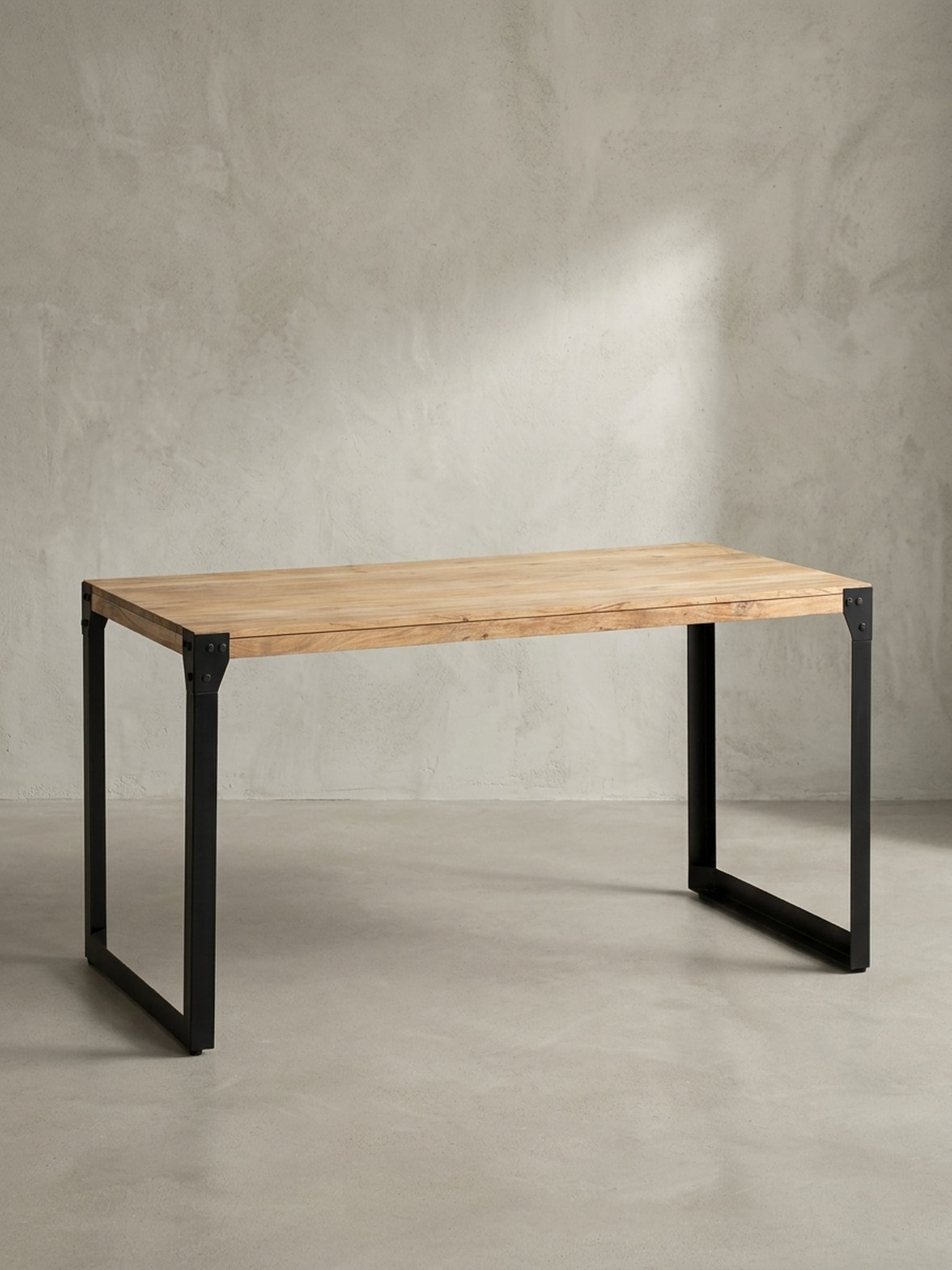 Esstisch Massivholz Metall Rechteckig Industrial, Akazie 120x60x76 cm 