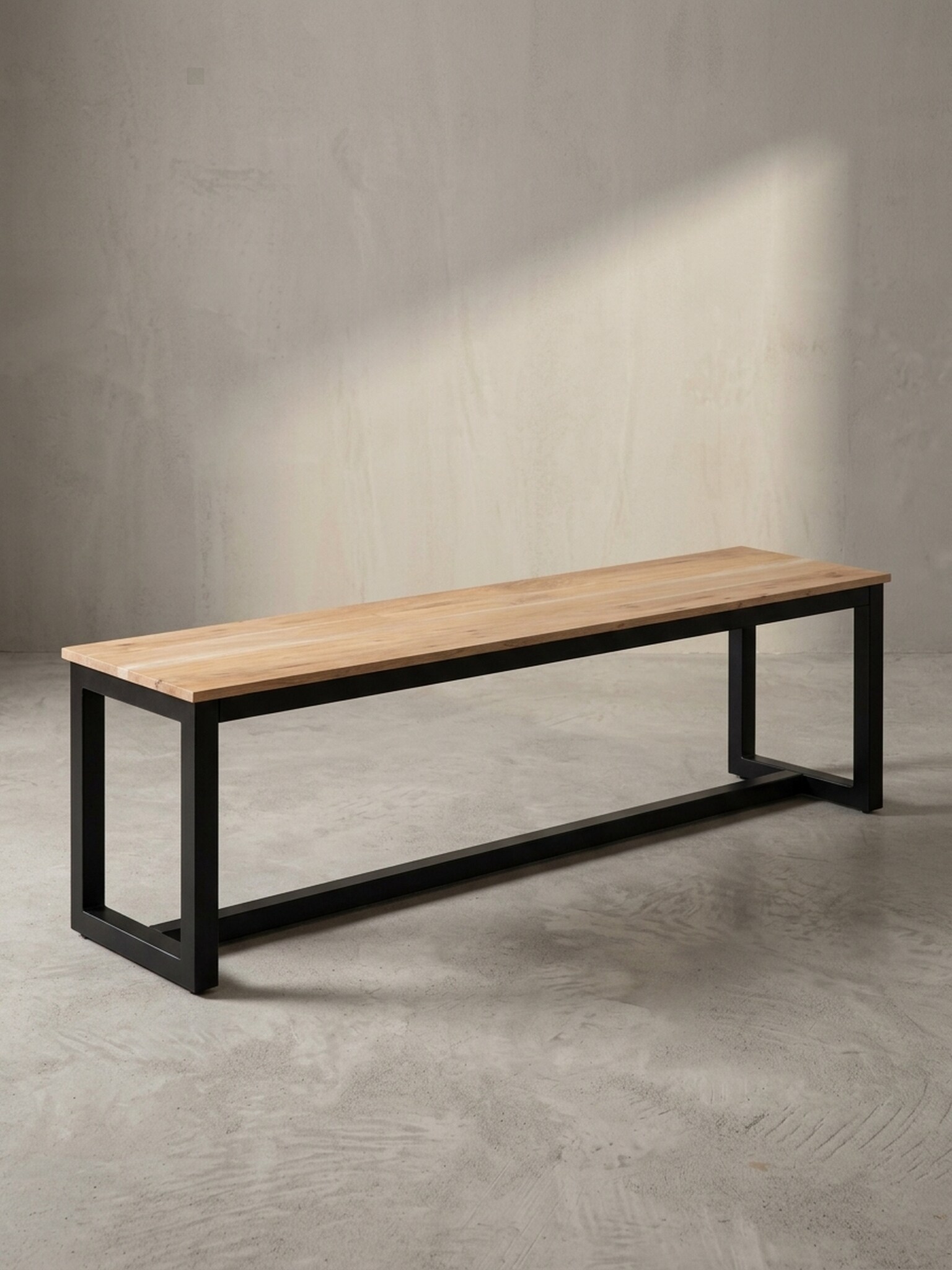 Esszimmerbank Massivholz Metall Loft-Stil ohne Lehne, Akazie 120x40x45 cm 