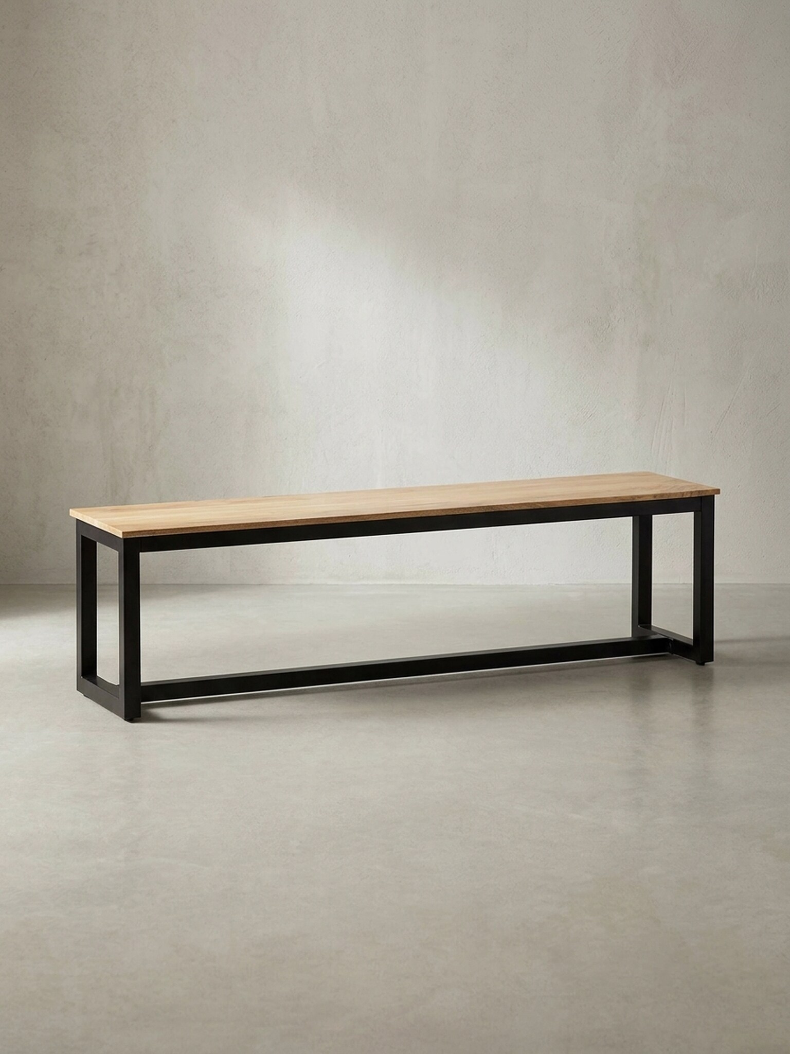 Esszimmerbank Massivholz Metall Loft-Stil ohne Lehne, Akazie 160x40x45 cm 