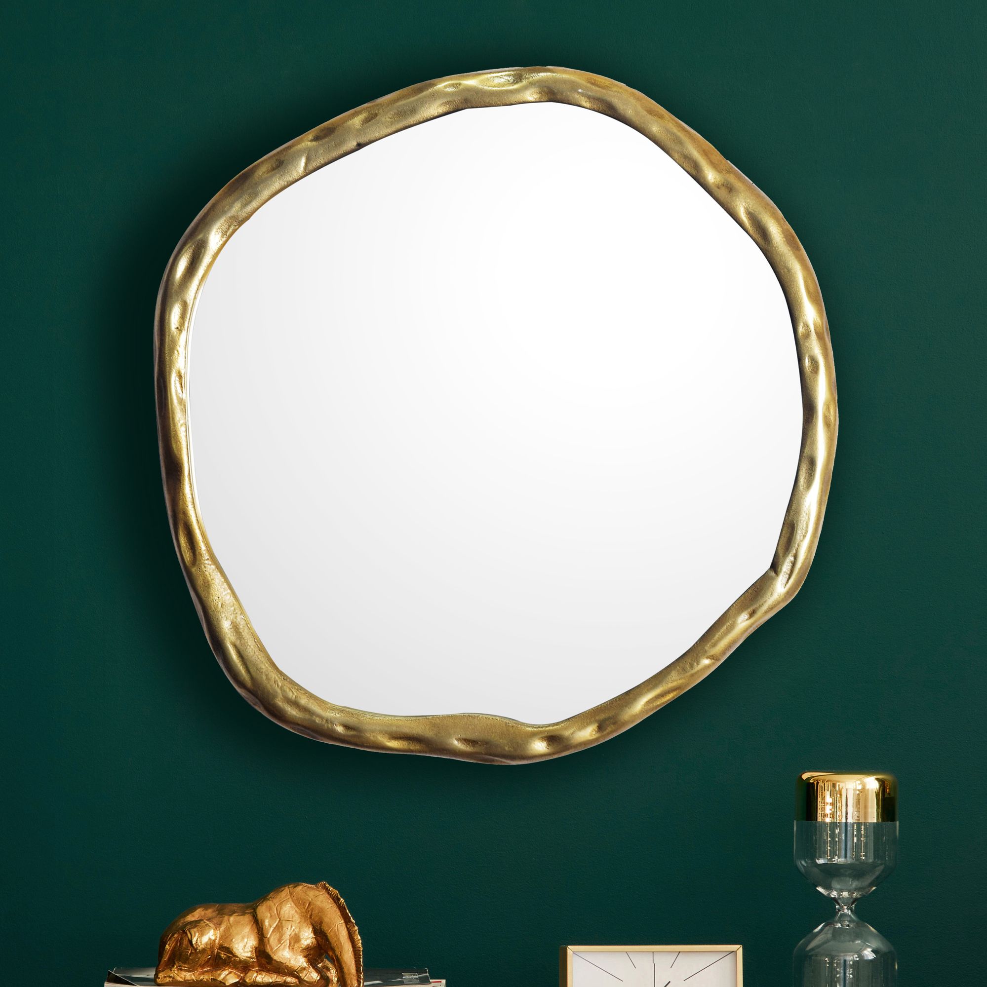 Wandspiegel Asymmetrisch Metall Gold 60x60 cm Modern 
