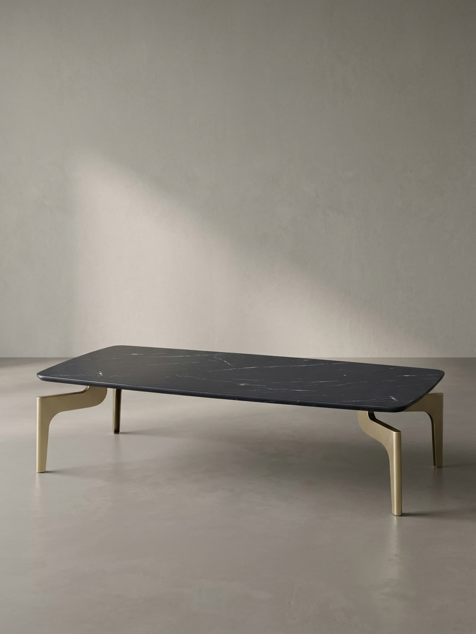Couchtisch Schwarz/Gold Hochglanz Marmor Optik 120x60x30.5 cm Metall-Gestell 