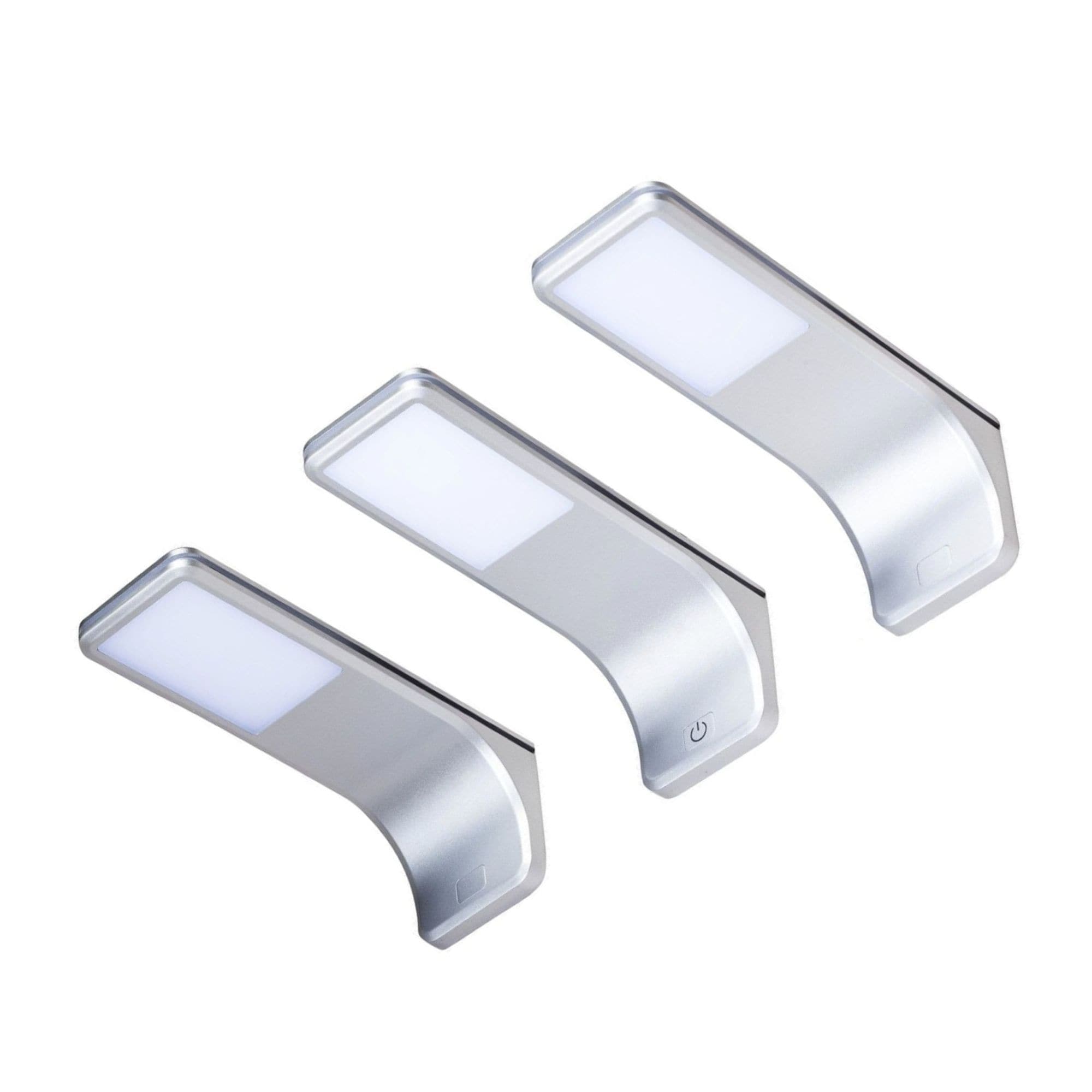 LED Unterbauleuchte, silber-grau, neutralweiss, 3er SET 