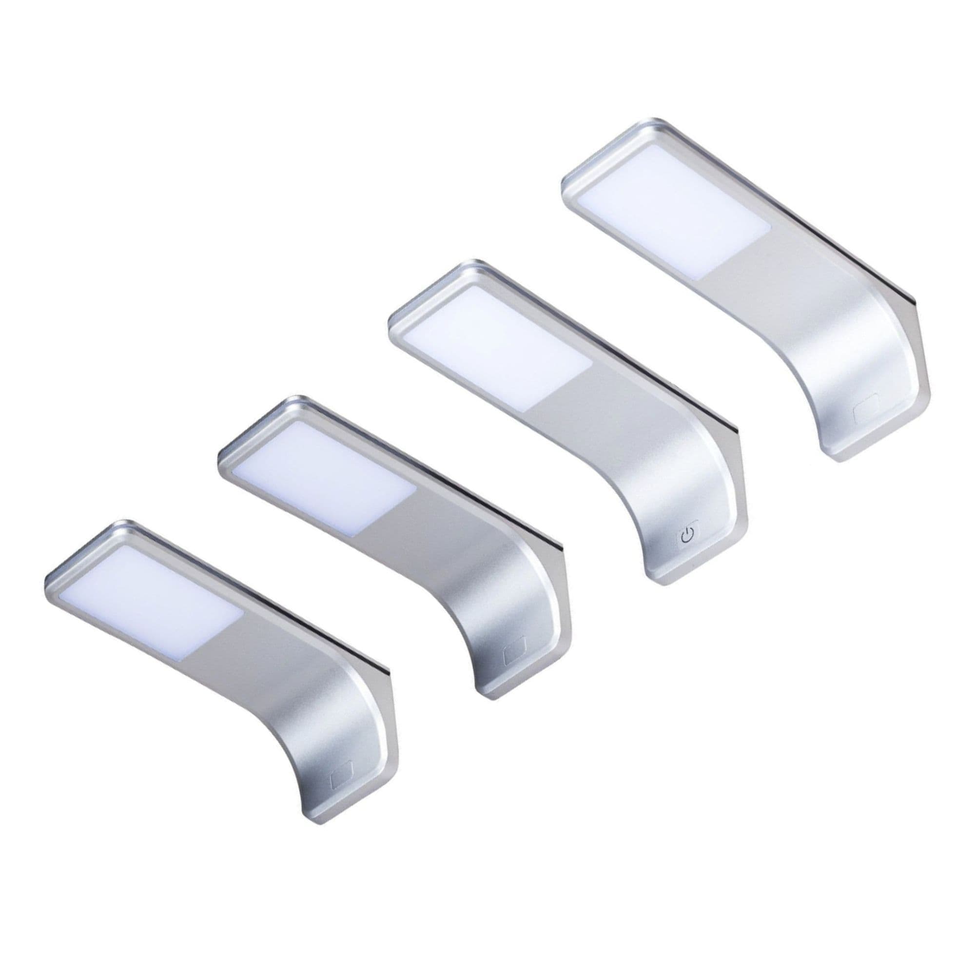 LED Unterbauleuchte, silber-grau, neutralweiss, 4er SET 