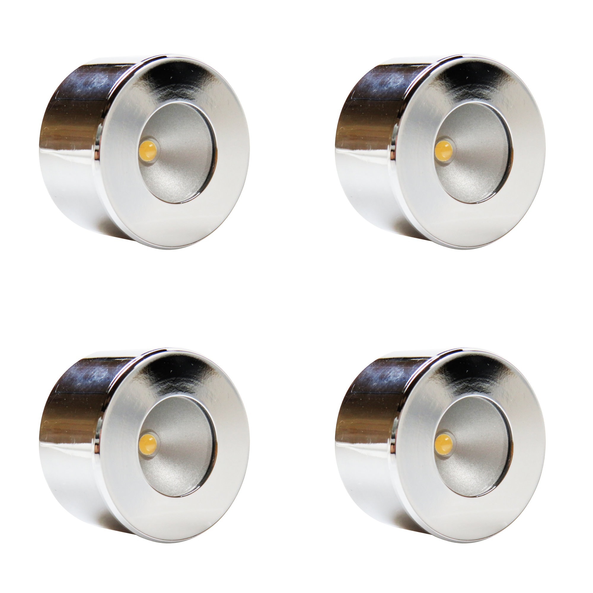 LED Unterbauleuchte, Mini-Star, chrom, warmweiss, 4er SET 