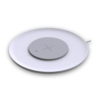 QI Tischladegerät UFO, inkl. Ambientebeleuchtung drahtlos Laden Smart  Nachtlicht dimmbar 