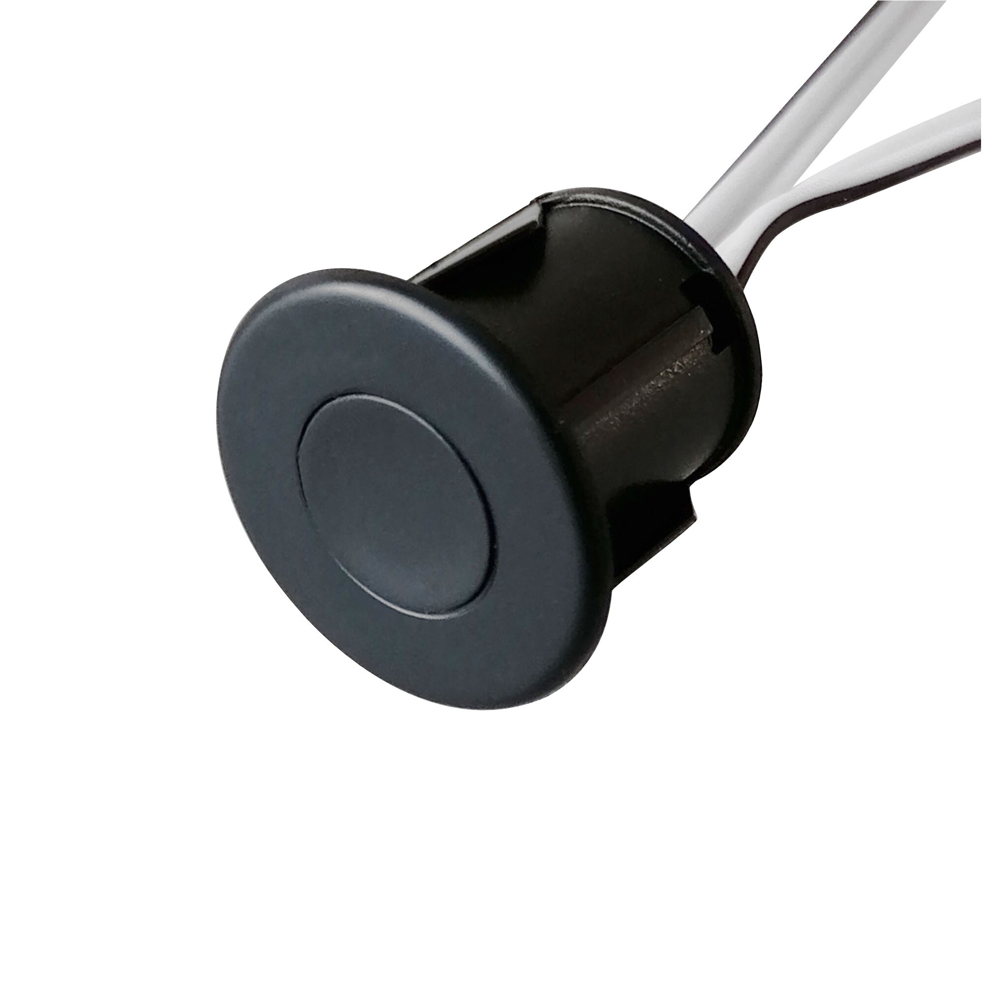 kalb | Minischalter - rund, schwarz, Ein/Aus, Dimmen, 200cm Ein- & Ausgangskabel LED-MINI wei&szlig;, 12VDC, max. 3A 