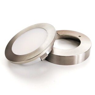 kalb | LED Einbauspot Unterbauspot Edelstahl gebürstet 12VDC 3 Watt Warmweiß 6,3 cm Ø Einbaustrahler für Möbel inkl. Aufsatzring 