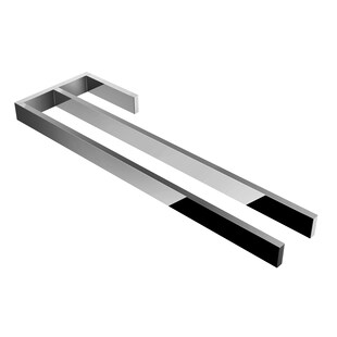 kalb | Handtuchhalter Jörn mit zwei Stangen für Waschtisch, Chrom, Aluminium, Länge: 400mm, Höhe: 25mm, Tiefe: 120mm 