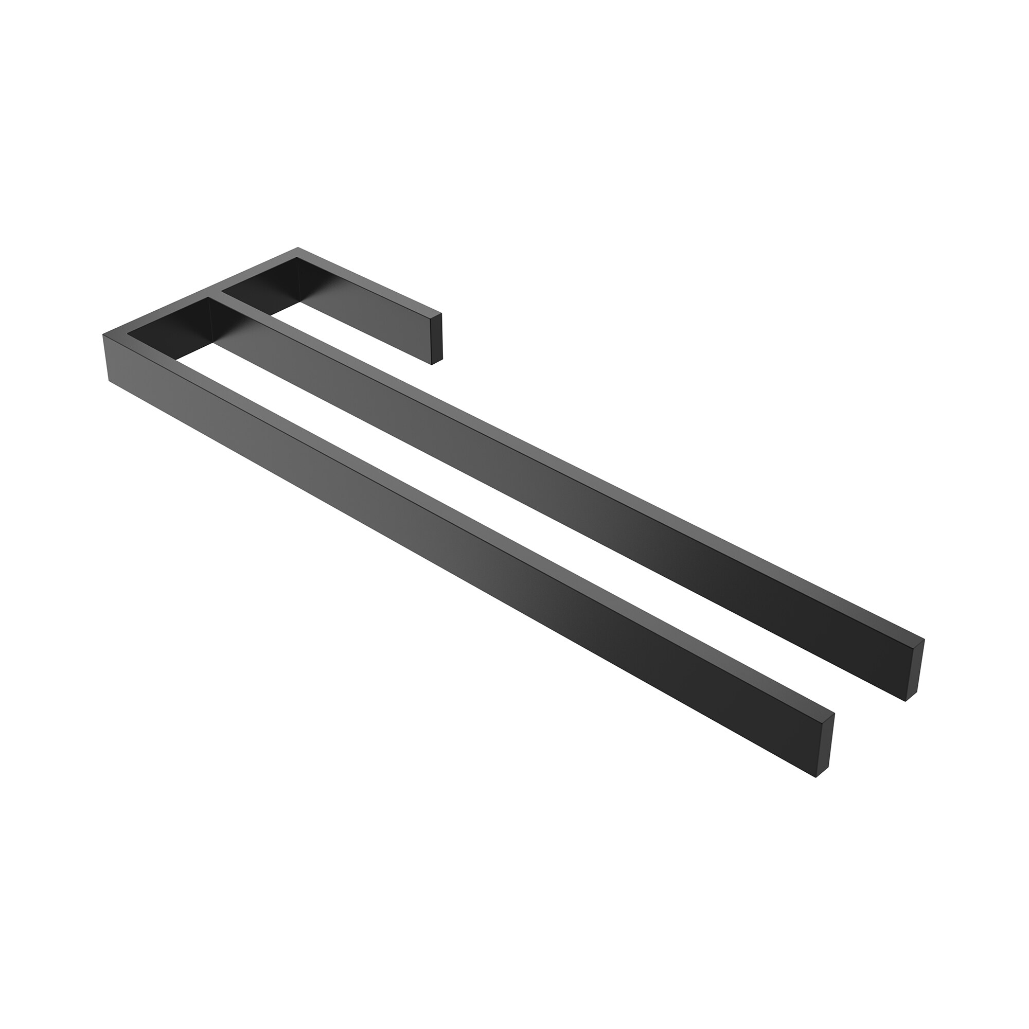 kalb | Handtuchhalter J&ouml;rn mit zwei Stangen f&uuml;r Waschtisch, schwarz, Aluminium, L&auml;nge: 400mm, H&ouml;he: 25mm, Tiefe: 120mm 