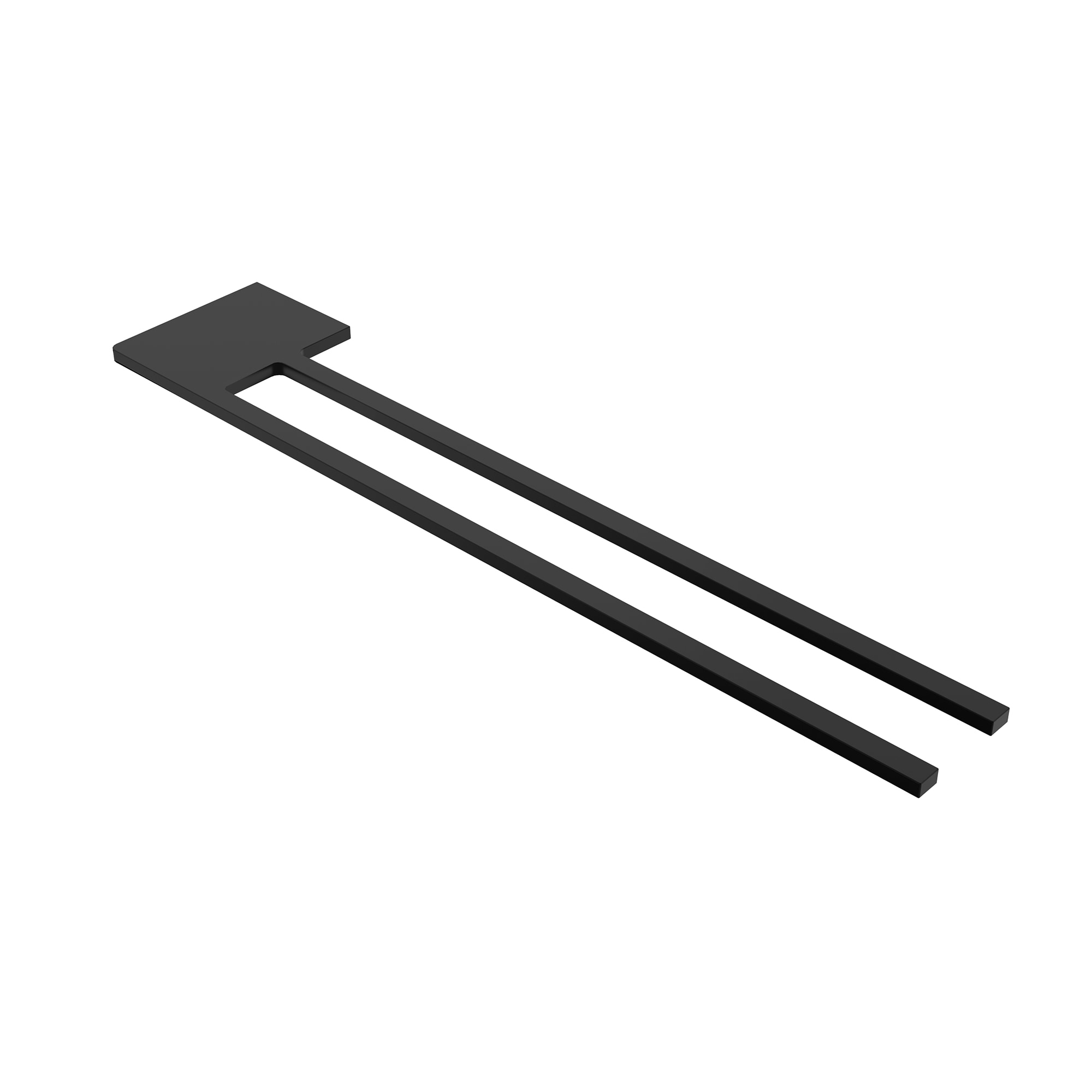 kalb | Handtuchhalter Slim mit zwei Stangen f&uuml;r Waschtisch, schwarz, Aluminium, L&auml;nge: 400mm, H&ouml;he: 6mm, Tiefe: 80mm 