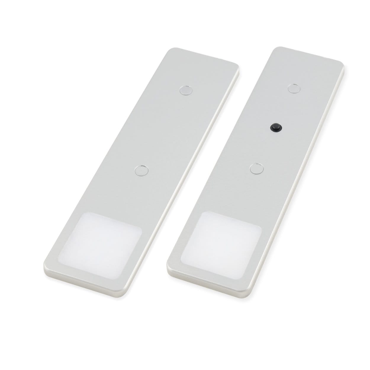 LED Unterbauleuchten SET Solid2, silbergrau mit mech. Schalter, 3W, 200cm Kabell&auml;nge, 2er Set warmweiss 