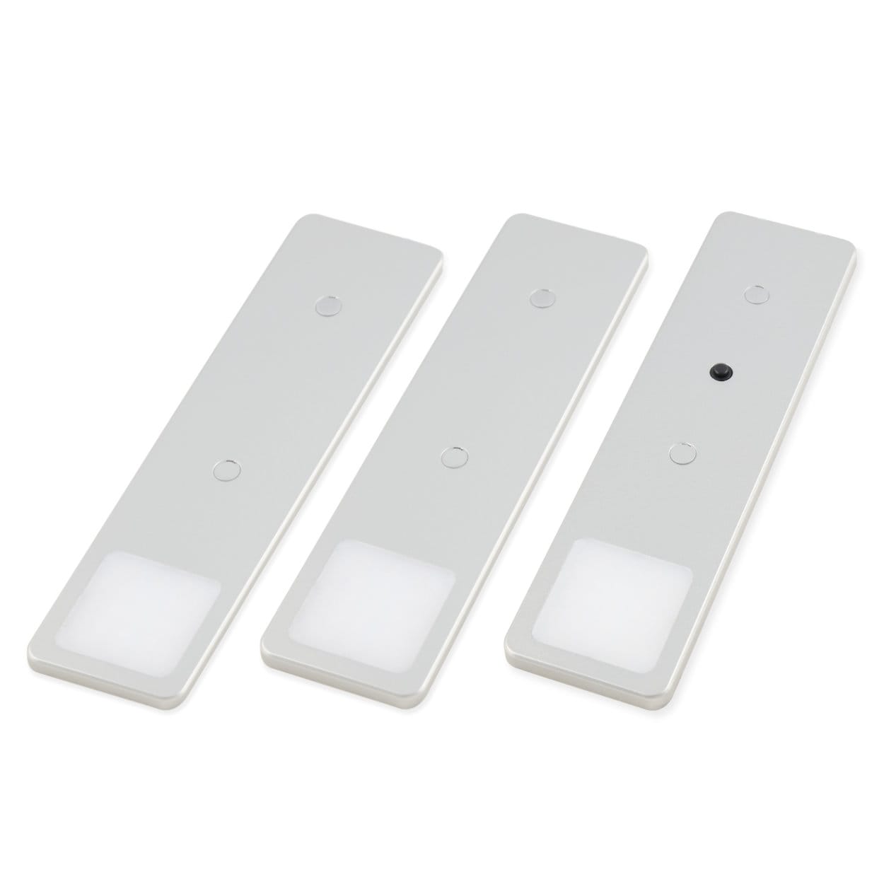 kalb | LED Unterbauleuchten SET Solid2, silbergrau mit mech. Schalter, 3W, 200cm Kabell&auml;nge, 3er Set neutralweiss 