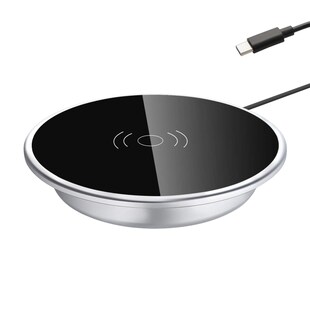 Qi Einbau Ladegerät 15W, Möbel Wireless Charger, USB-C, Ø 60mm 