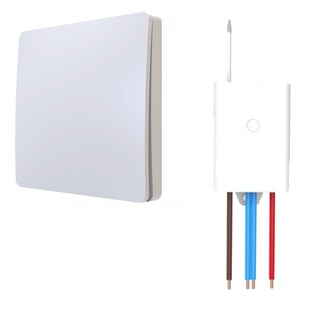 Schalter und Empfänger Funkschalter SET für LED Beleuchtung 230V Montage an der Wand Taster Drahtlos Kinetisch Batterielos 