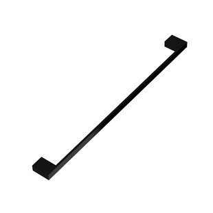 kalb | Handtuchhalter Lenn mit langer Stange und beidseitig befestigt für Wand, große Möbel, schwarz, Aluminium, Länge: 800mm, Höhe: 25mm, Tiefe: 60mm 