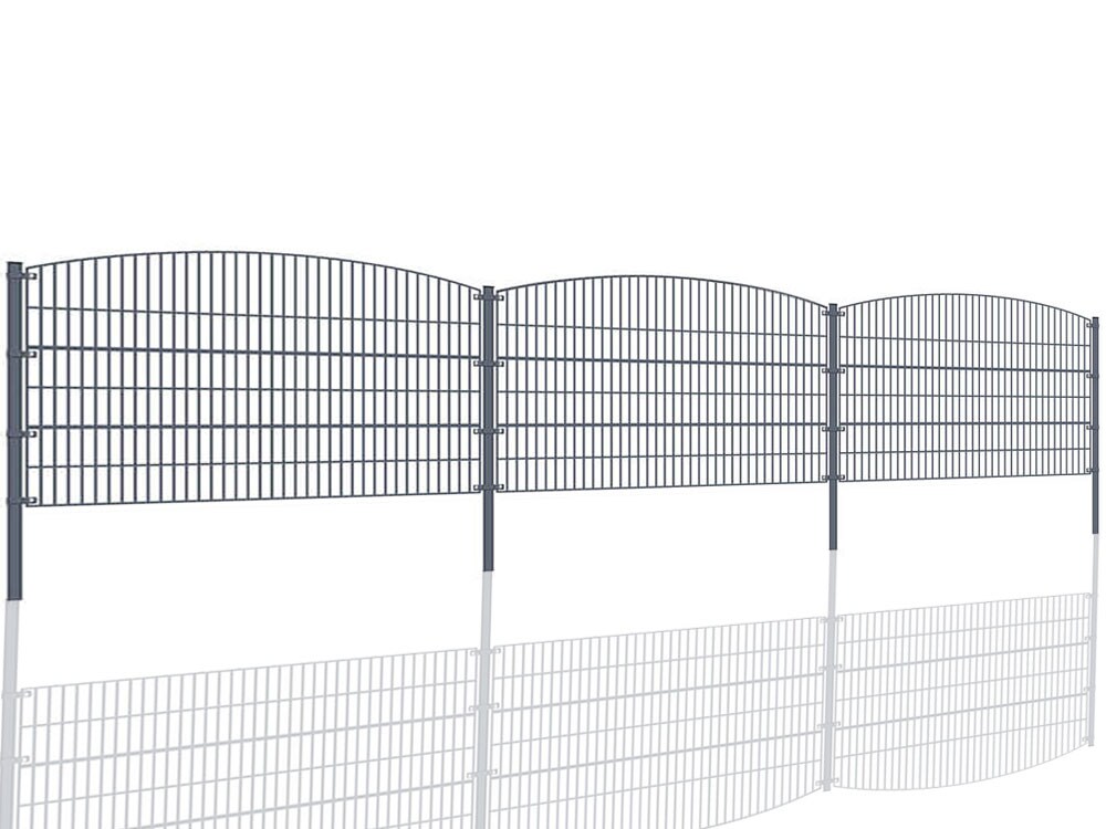 Gartenzaun Mattenzaun Doppelstabmattenzaun Anthrazit Grau Rund 