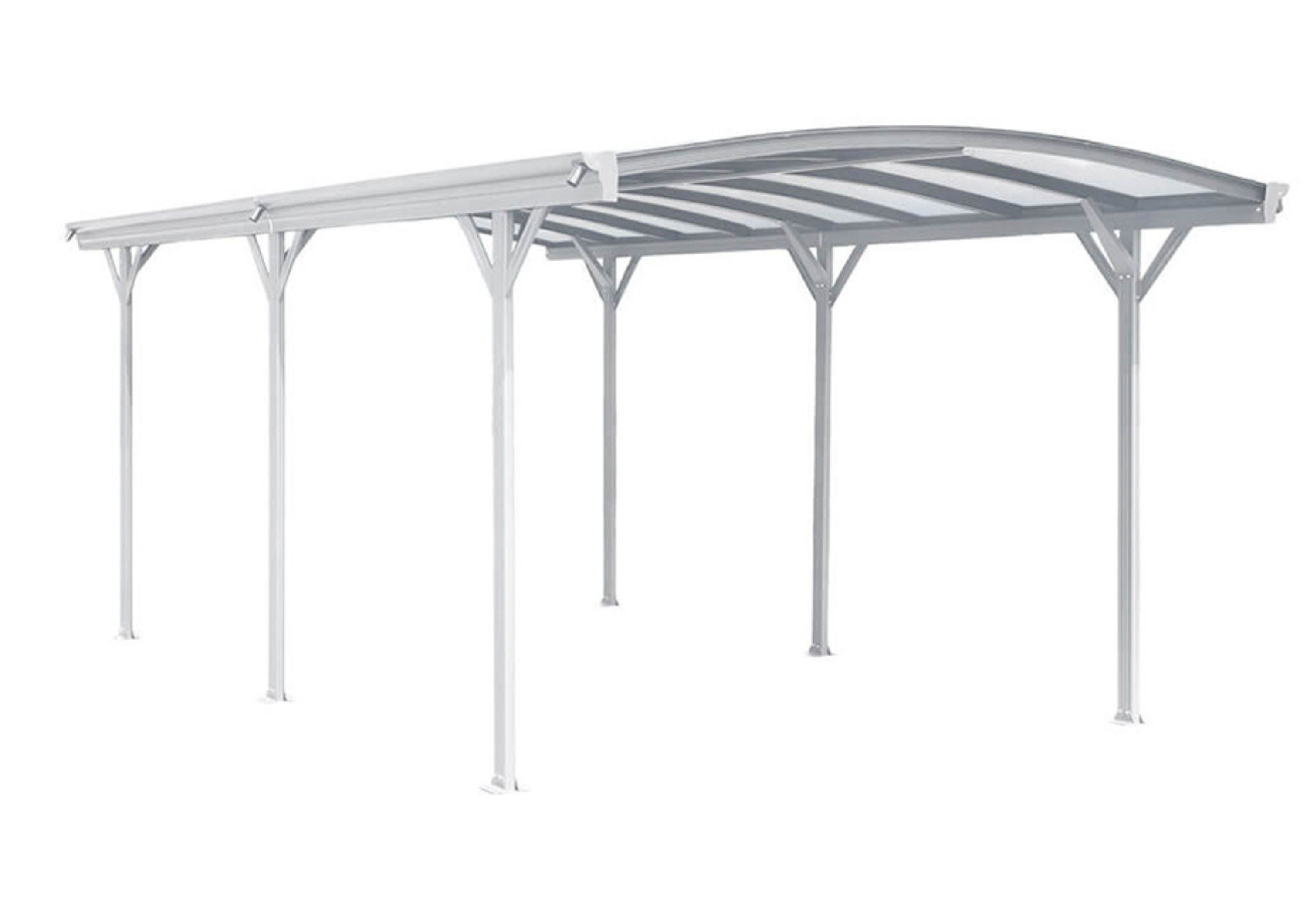 Design Carport London Aluminium Doppelstegplatten Beschichtung gegen UV-Strahlung Wei&szlig; 