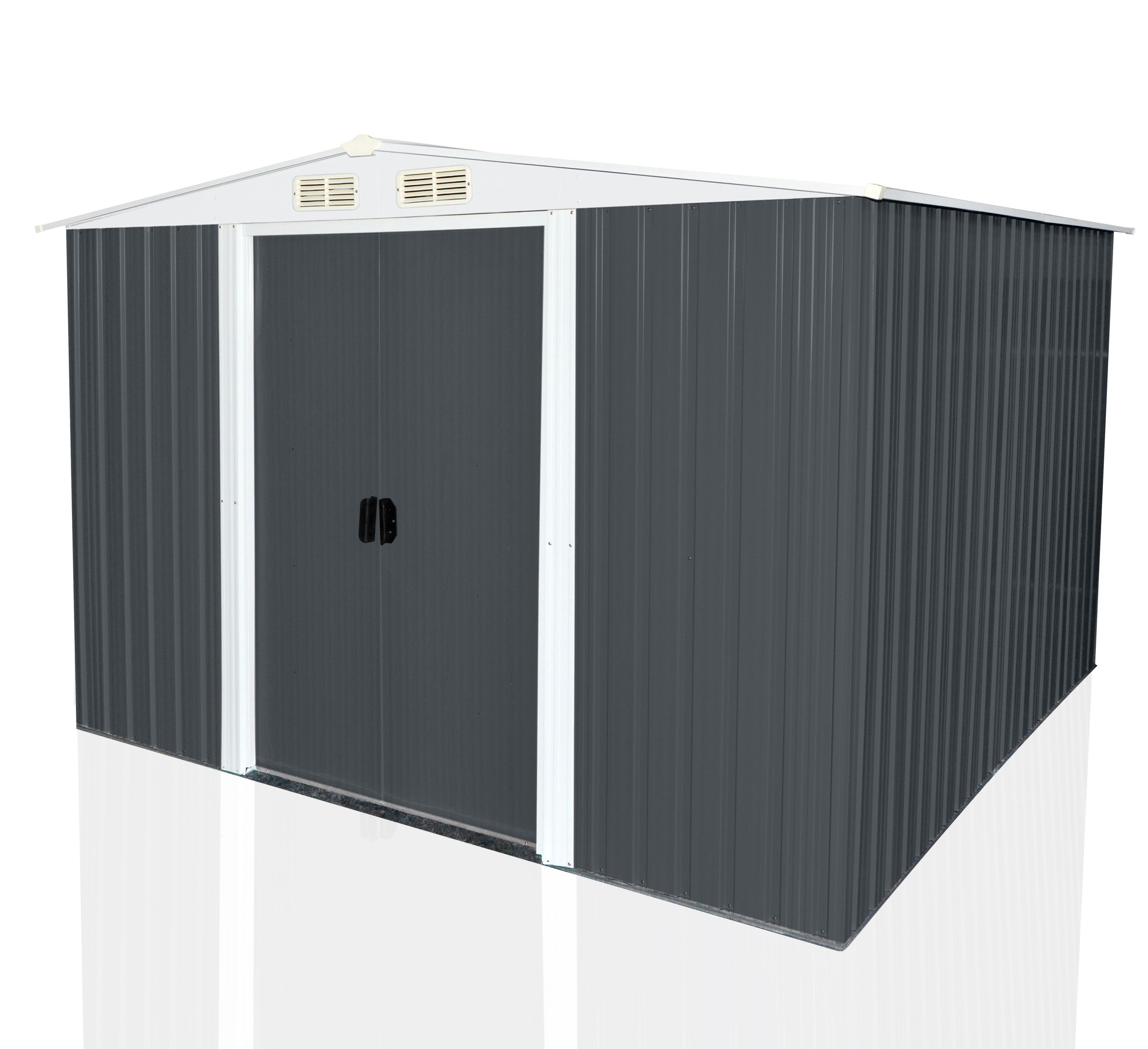 Ger&auml;teschuppen mit Doppelschiebet&uuml;r und Bel&uuml;ftung aus Metall Ger&auml;tehaus SAFE XXL 