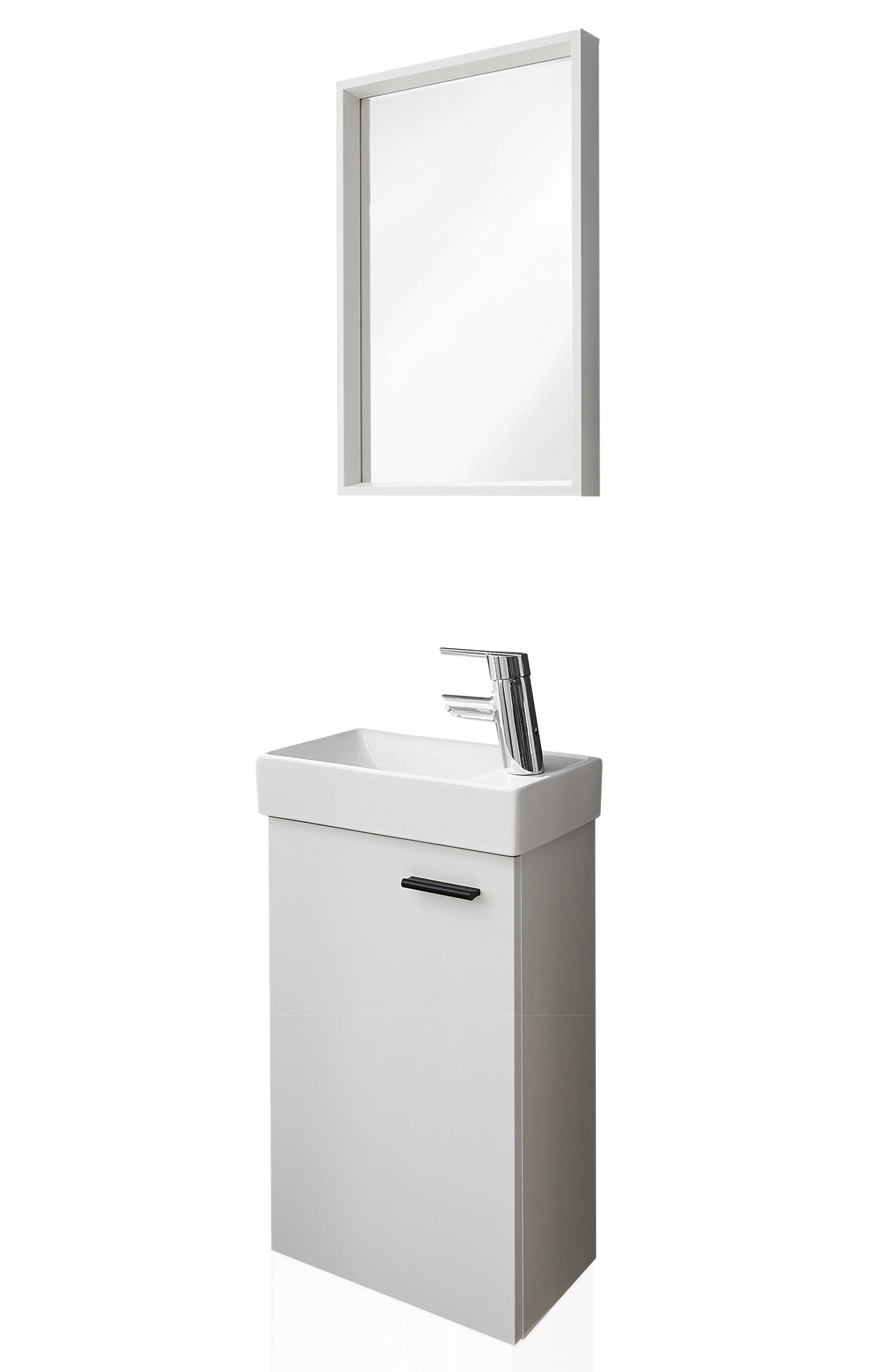 G&auml;ste WC Badm&ouml;bel Set Waschbecken mit Unterschrank klein Wei&szlig; 