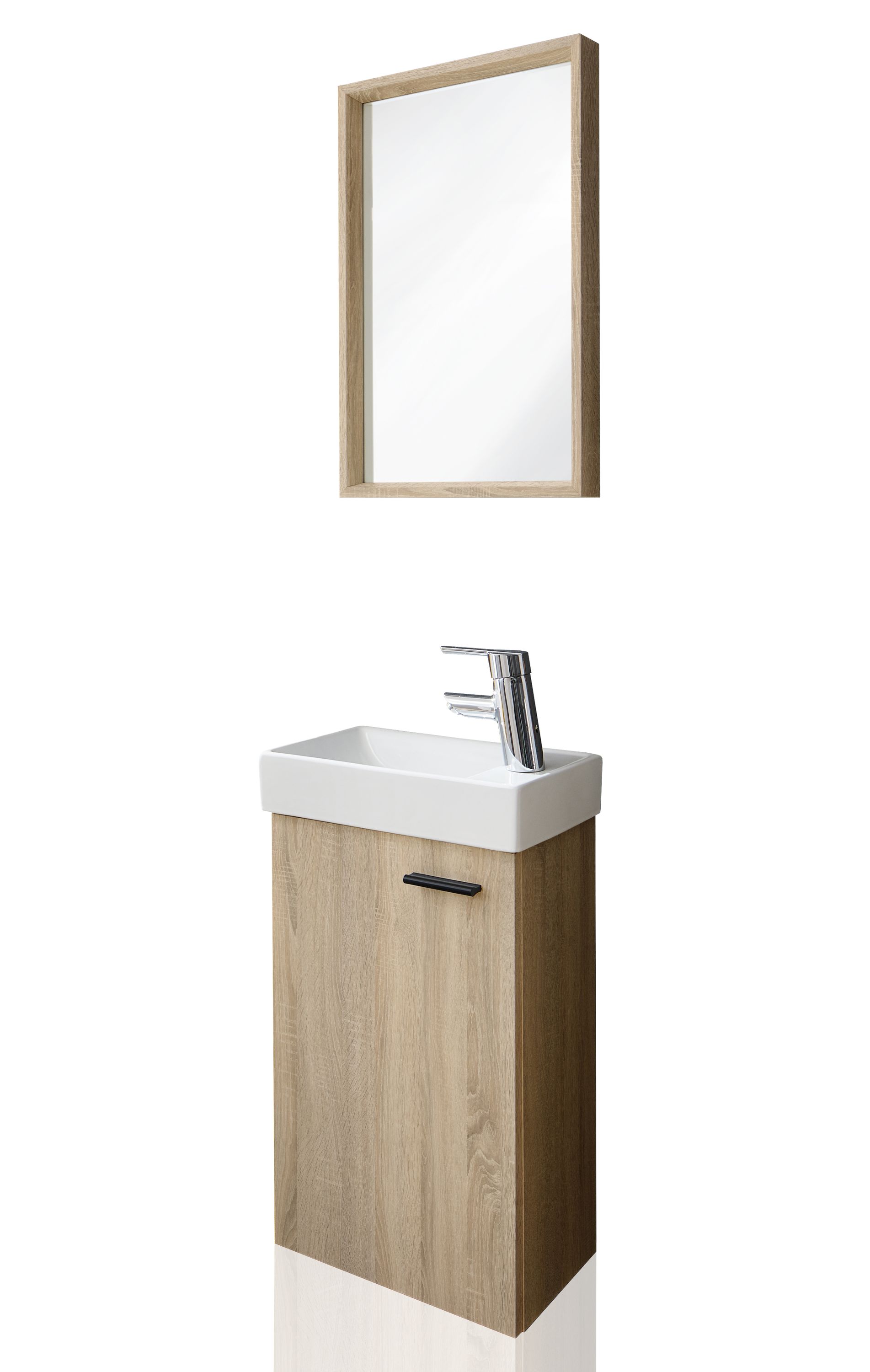 G&auml;ste WC Badm&ouml;bel Set Waschbecken mit Unterschrank klein Sonoma 