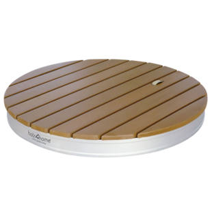 holz4home® Bodendusche für Pool, Garten und Camping - Gartendusche mit Zubehör | Rund | WPC 