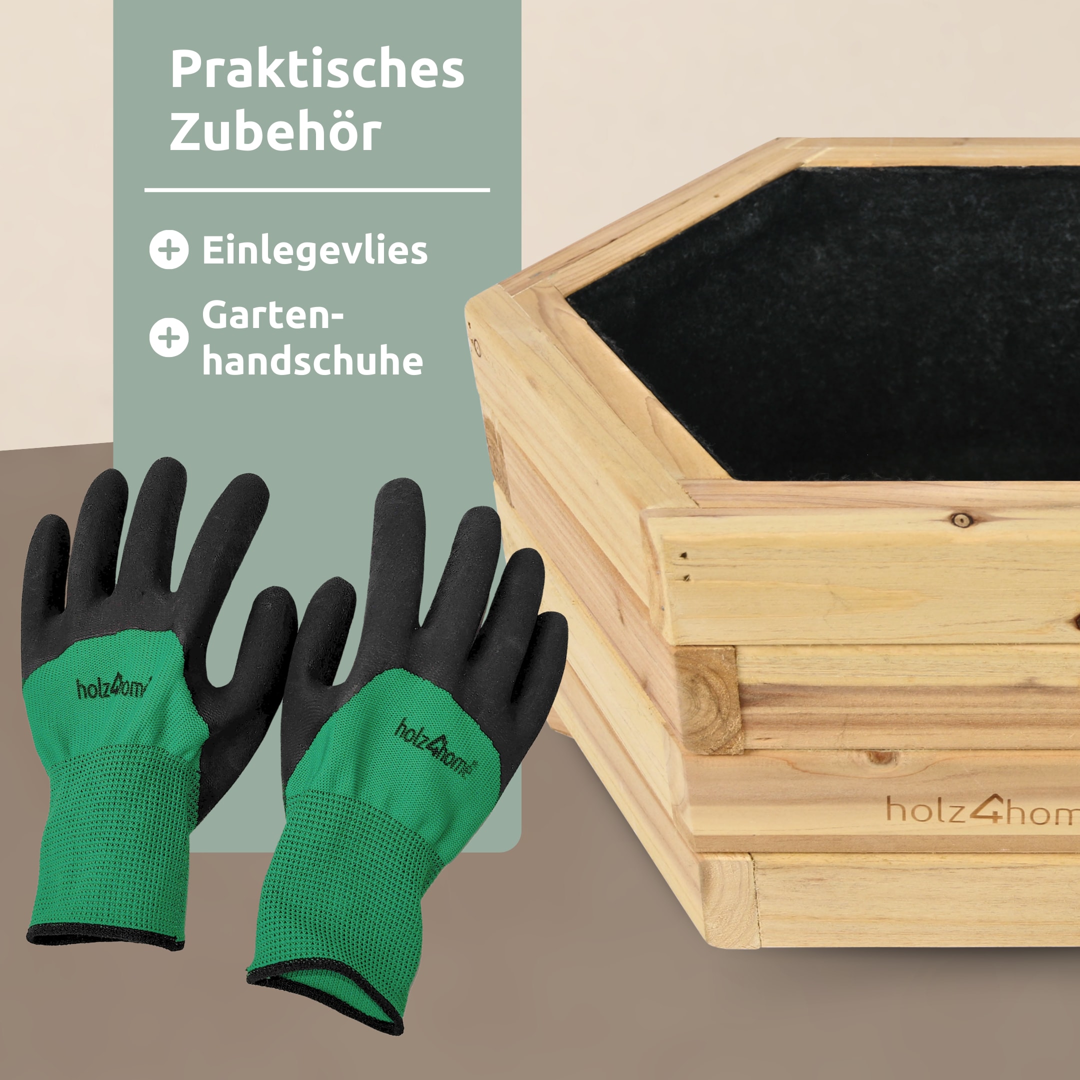 holz4home&reg; Outdoor Pflanzenk&uuml;bel 6-eckig Gr&ouml;&szlig;e S | S 