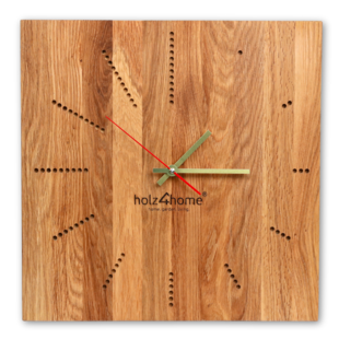 holz4home® Wanduhr ?Dots? aus massiver Eiche 