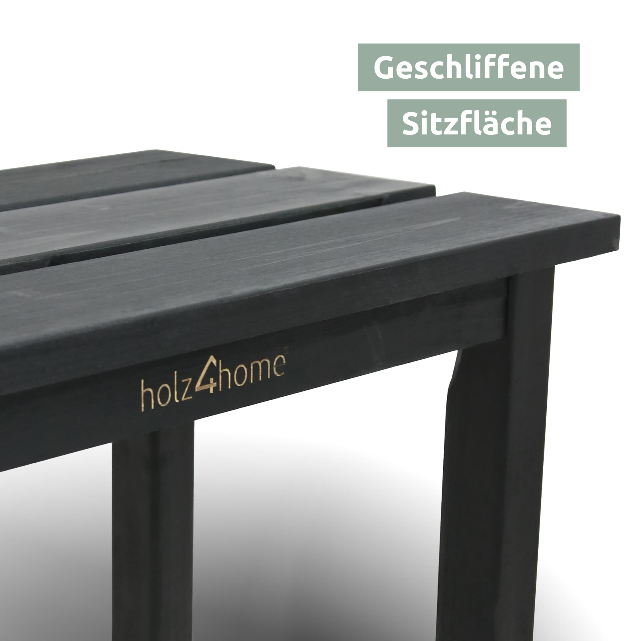 holz4home&reg; Gartenbank aus Tannenholz | Schwarz 