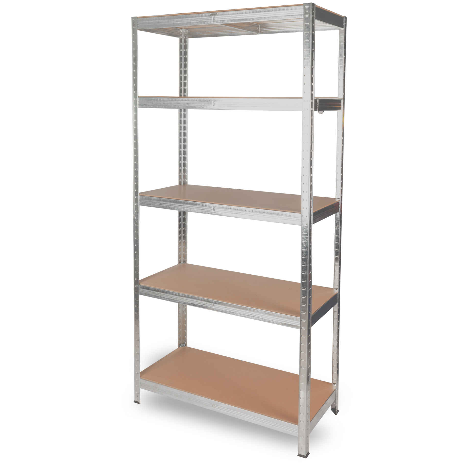 deluxe4home&reg; Schwerlastregal 90x40x180cm I belastbar bis 875kg I 5 Ablagen + Haken | Silber 