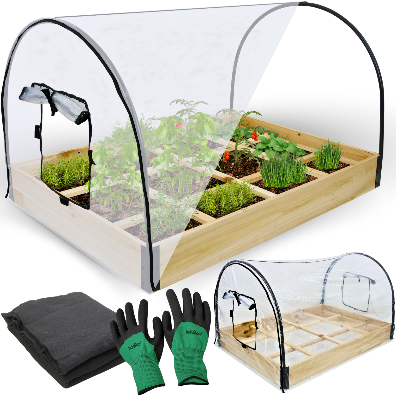 holz4home Gemüsebeet mit Abdeckung Image