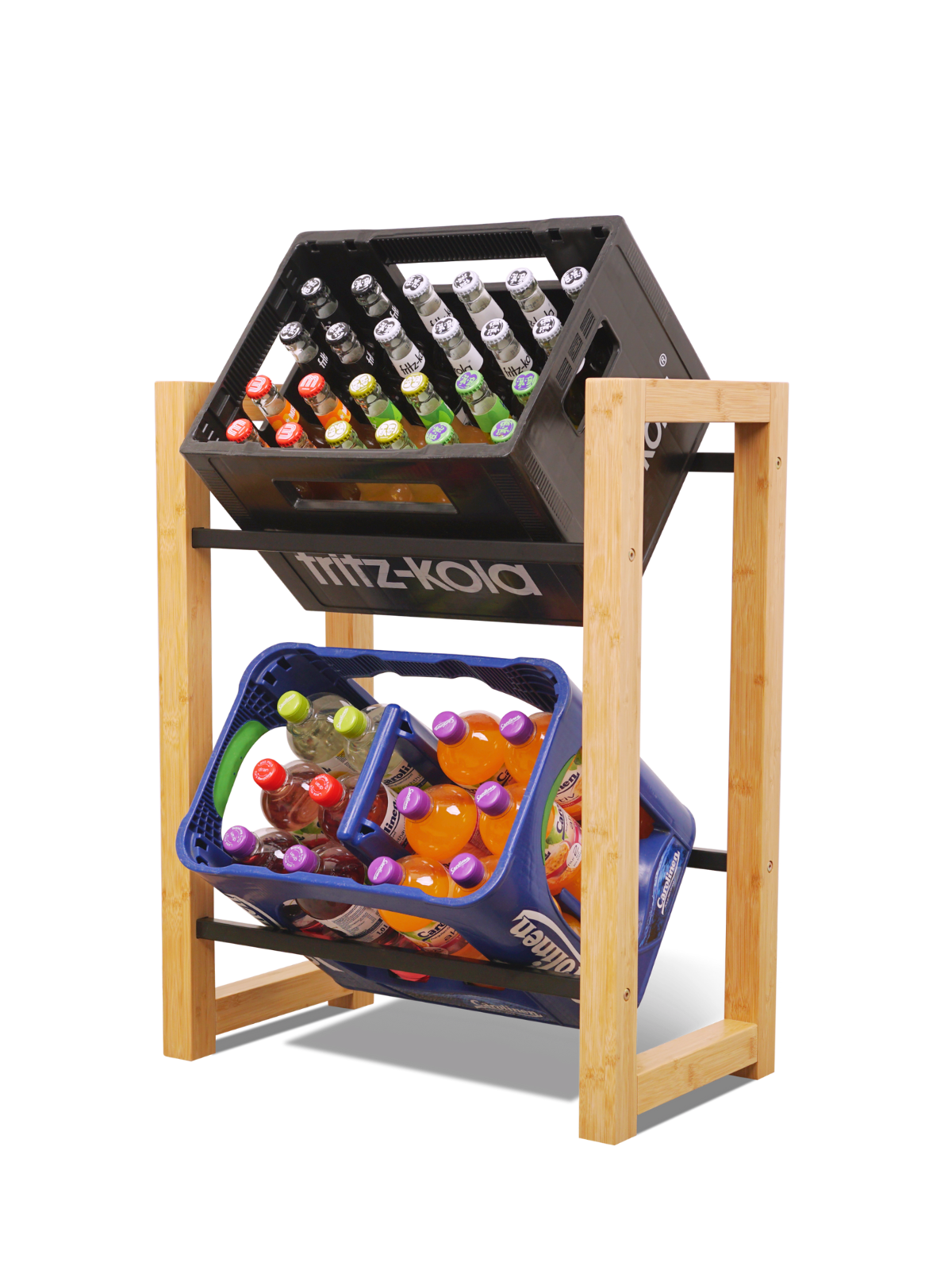 holz4home&reg; Getr&auml;nkekistenregal Bambus - 2 Kisten | 2 Kisten 