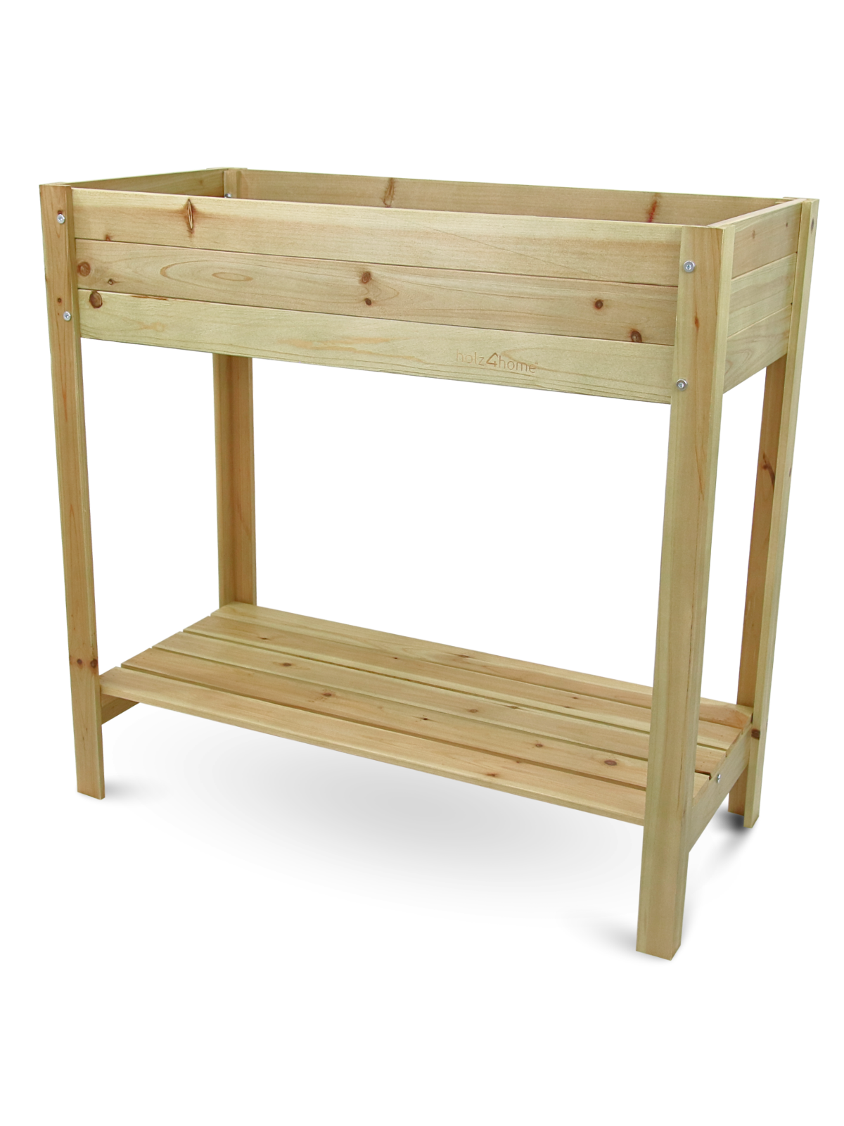 holz4home&reg; Hochbeet mit Ablage | Natur 