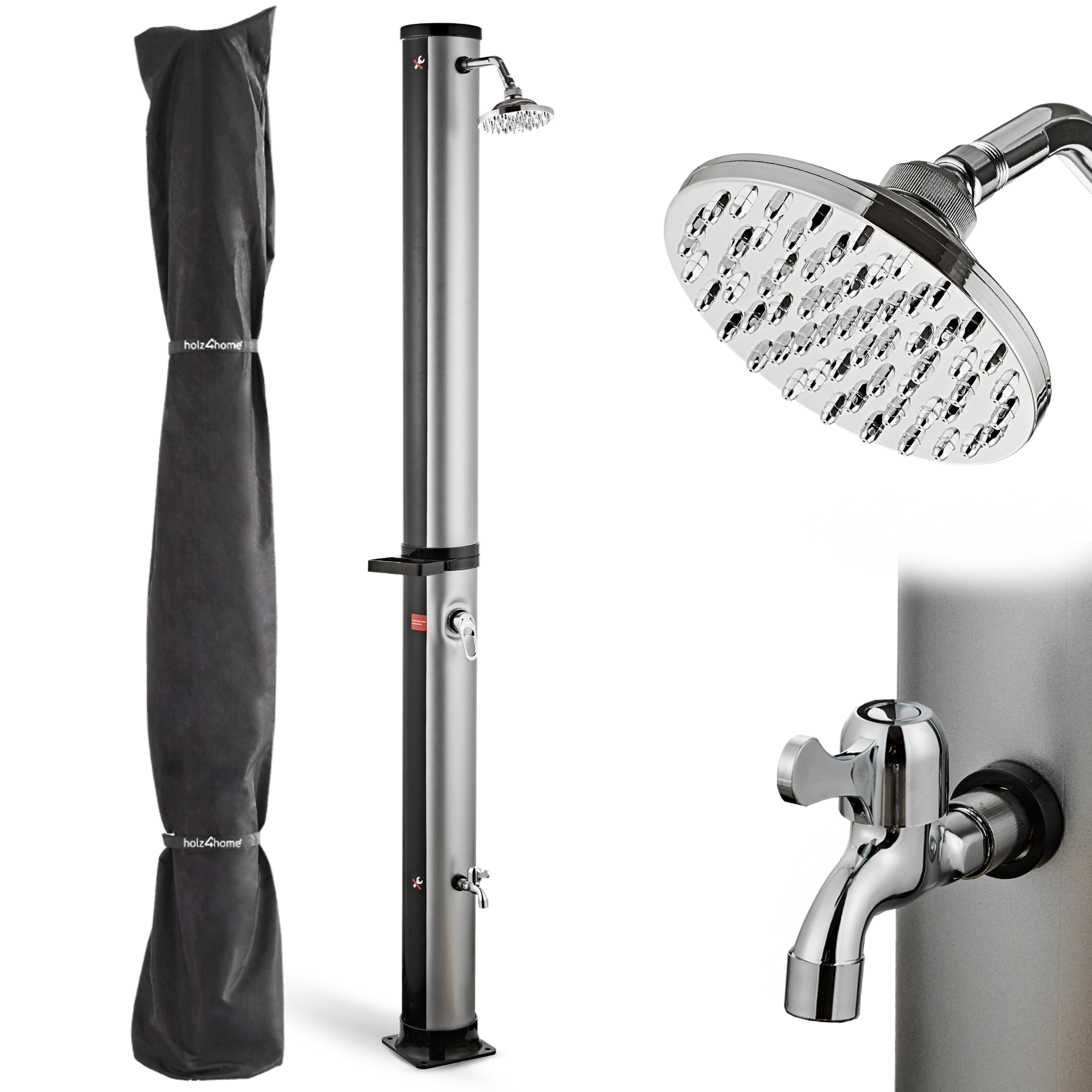 holz4home&reg; Outdoor Solardusche mit Wasserspeicher | 35 Liter 