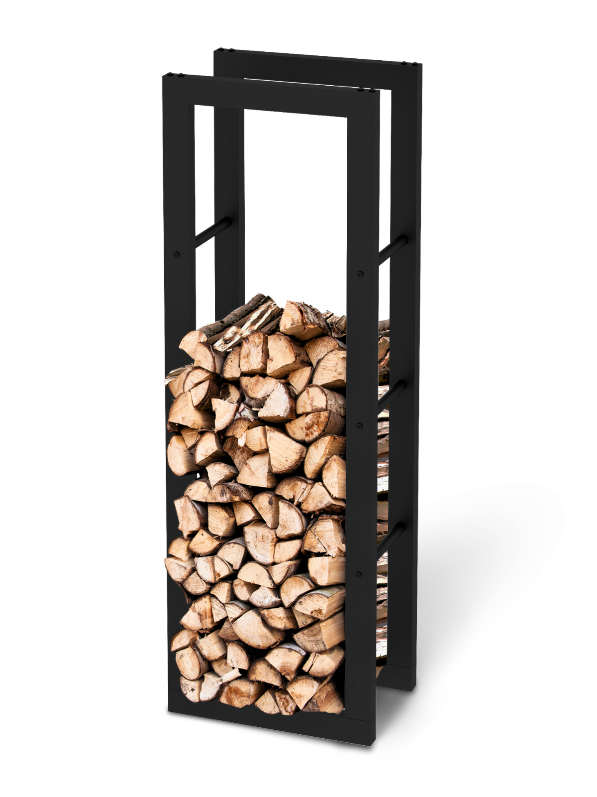 holz4home&reg; Kaminholzregal aus Metall Schwarz | 40x25x125cm 